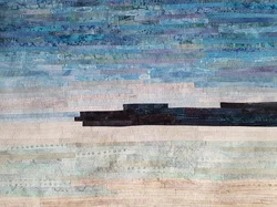 Beaches #2 - 24"x21" - cotton, dye, thread