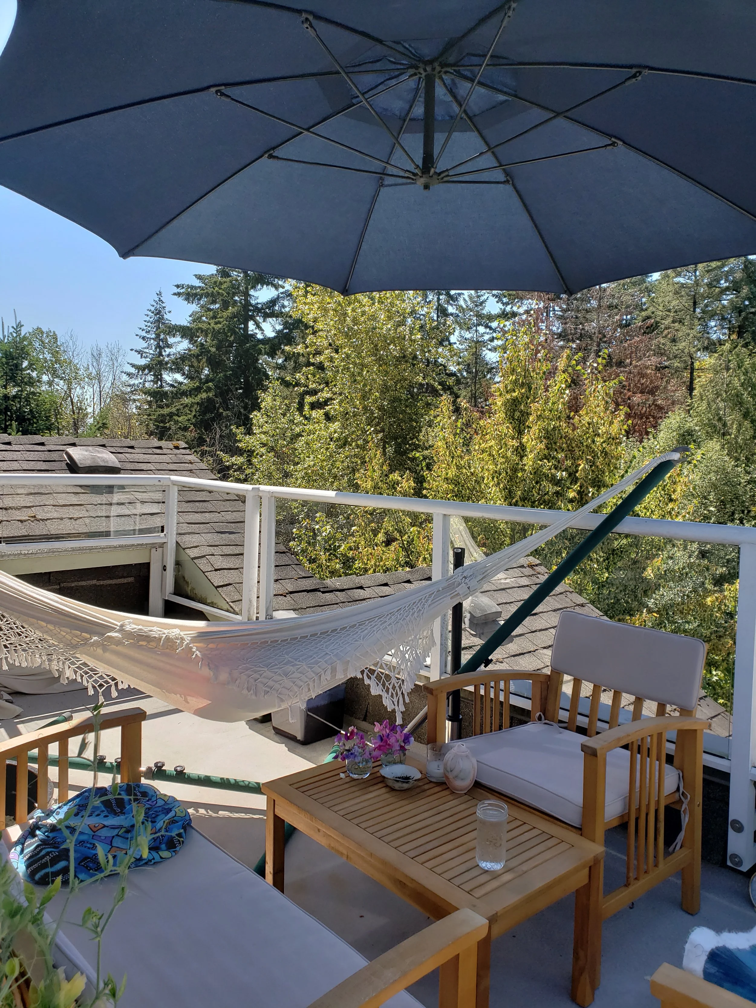 Studio Southwynde rooftop deck - where you'll find me applying practices from my neglected self care repertorie!
