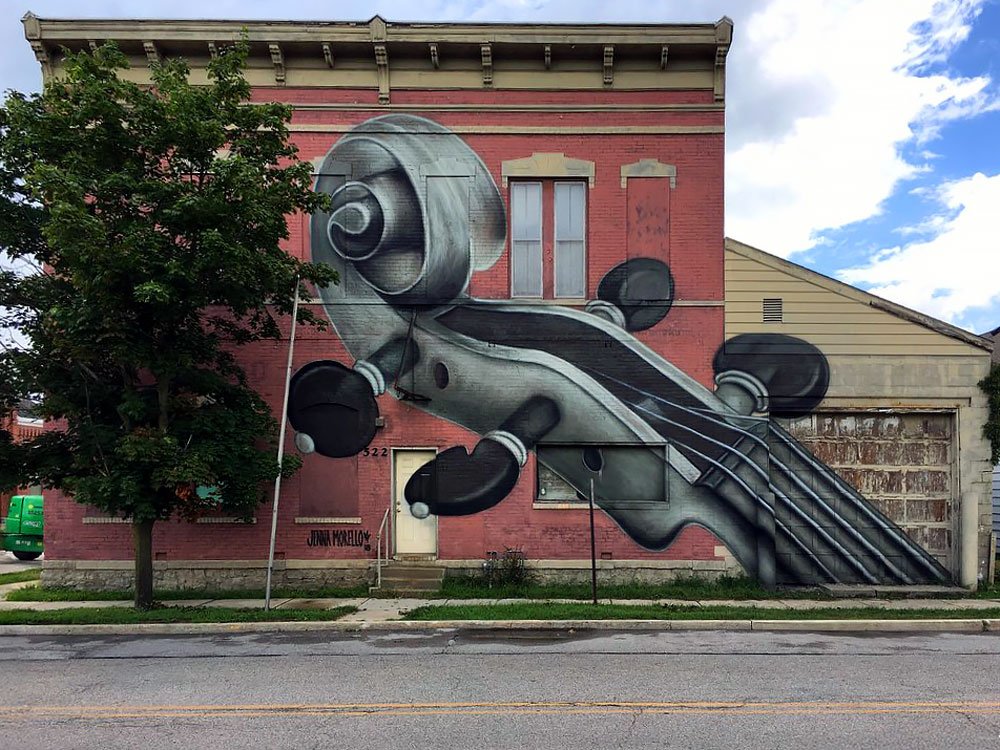 Fiddle mural Jenna Morello at Wabash Walls 2018 Lafayette Indiana.jpg