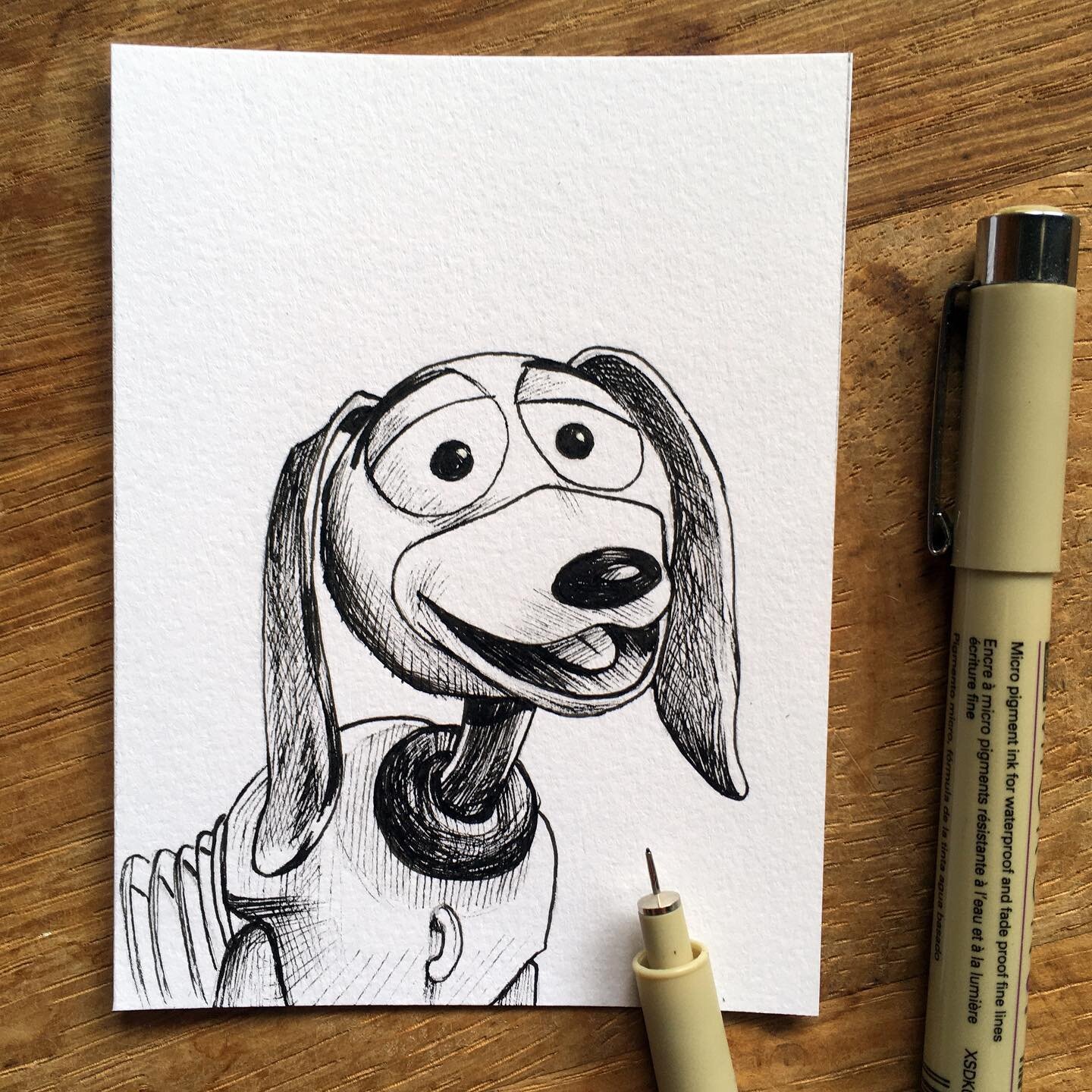 25 / Slinky Dog remains one of the best characters in the Toy Story franchise. It&rsquo;s no wonder he has a rollercoaster at Disney.
.
.
.
#inktober #inktober2021 #dogtober #toystory #slinkydog #art #artchallenge #designandamovie #moviedog #illustra