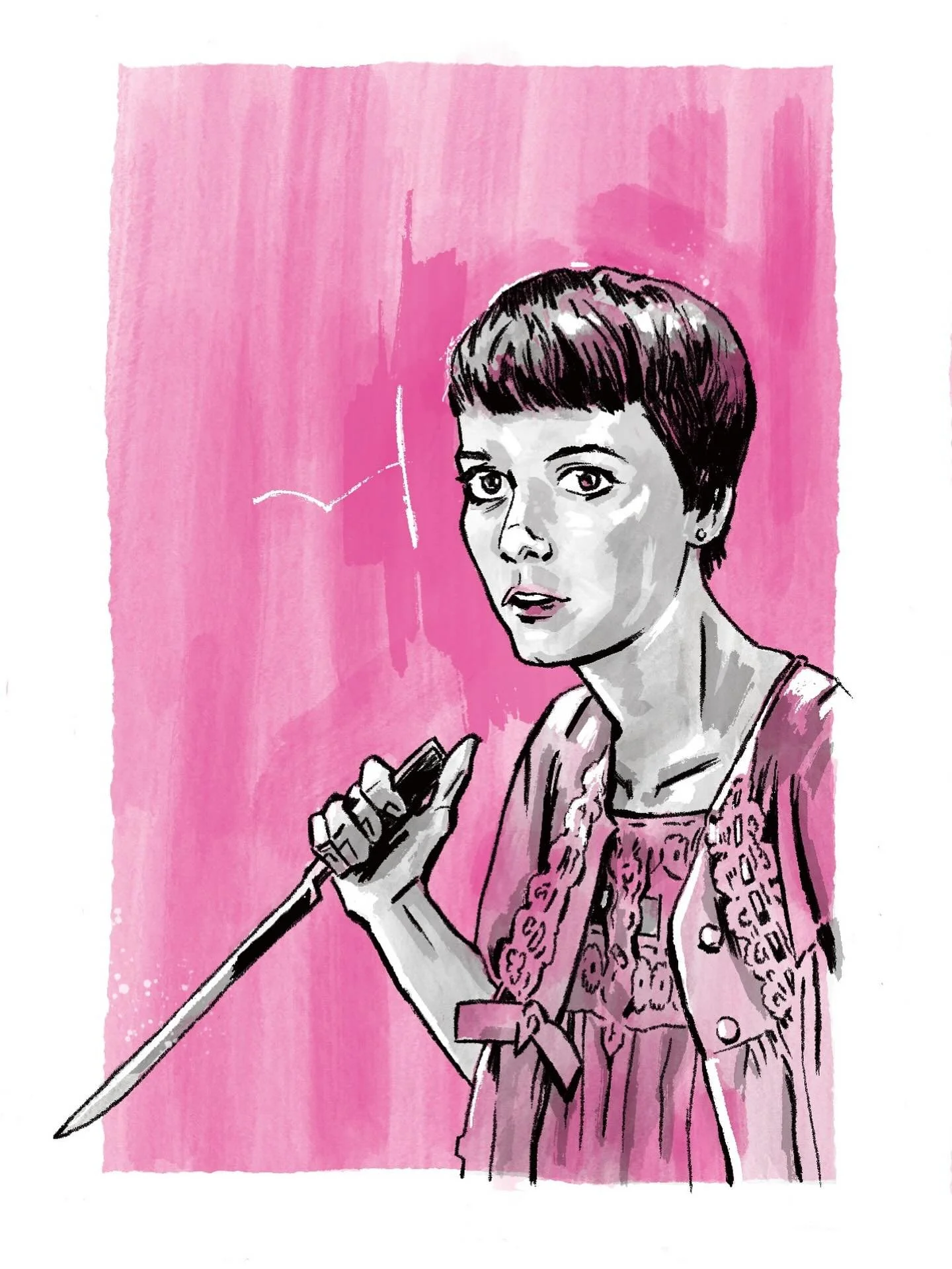 10 / Rosemary&rsquo;s Baby 
.
.
.
#womeninhorror #inktober #inktober2025 #rosemarysbaby #miafarrow