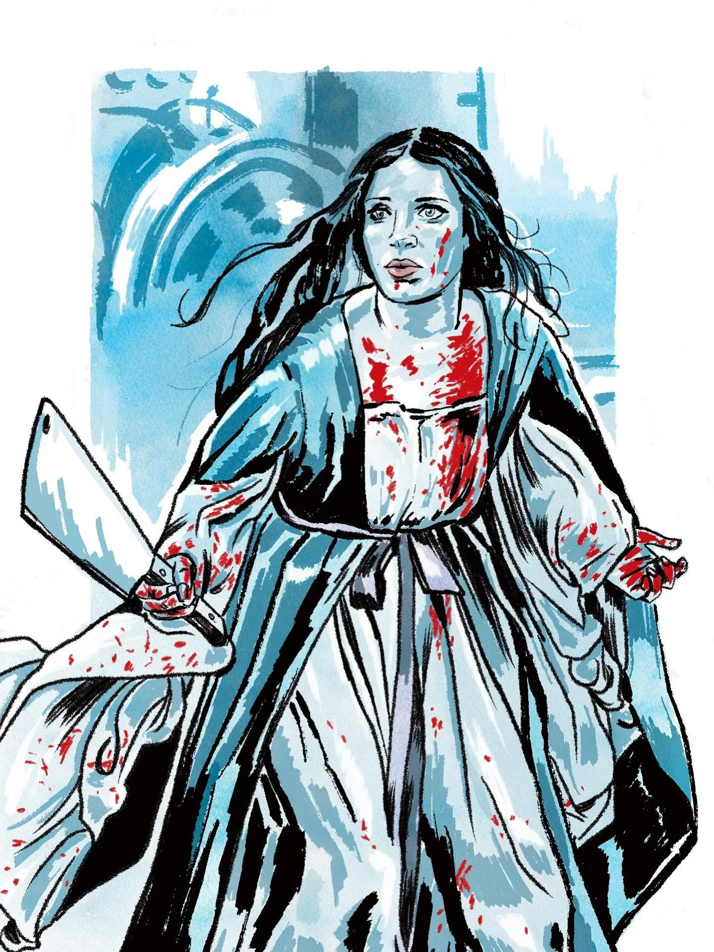 21 / Crimson Peak 
.
.
.
#womeninhorror #inktober #inktober2025 #crimsonpeak #jessicachastain #guillermodeltoro