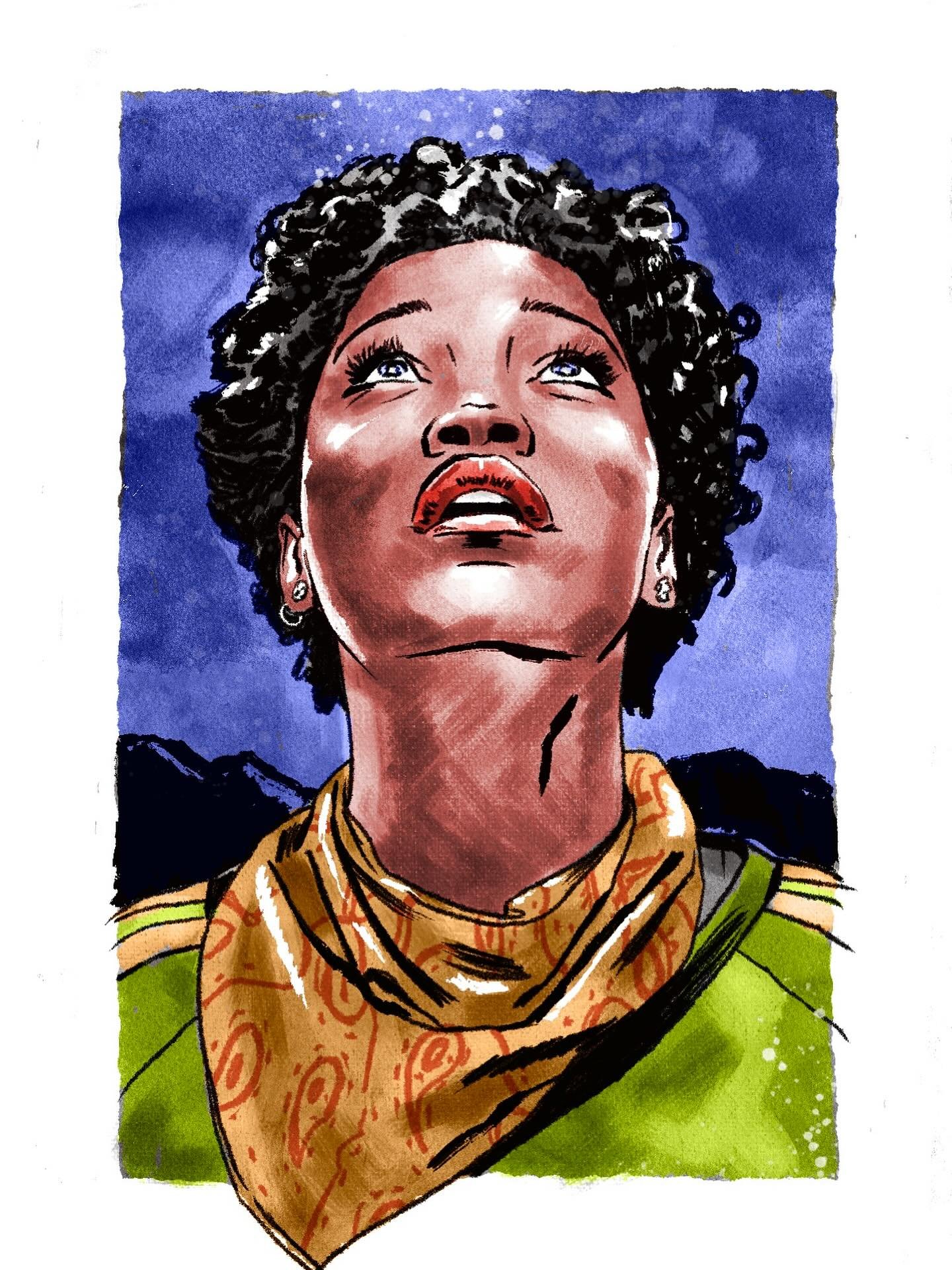 26 / Nope 
.
.
.
#womeninhorror #inktober #inktober2025 #nope #kekepalmer #jordanpeele