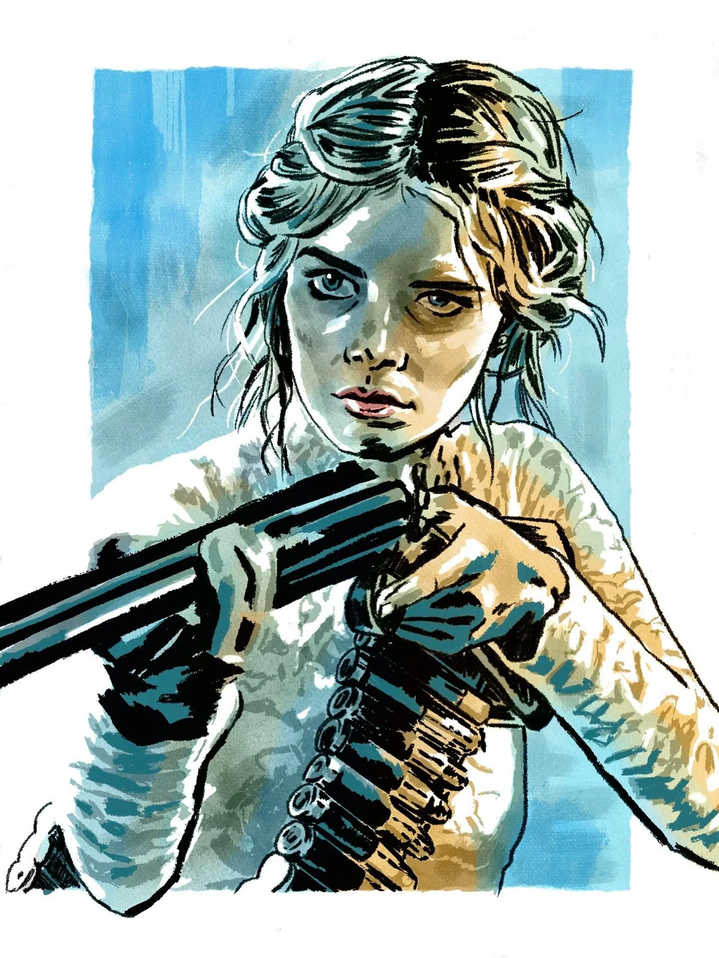 28 / Ready or Not
.
.
.
#womeninhorror #inktober #inktober2025 #readyornot #samaraweaving