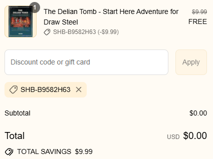 Code is Used and Delian Tomb is Free