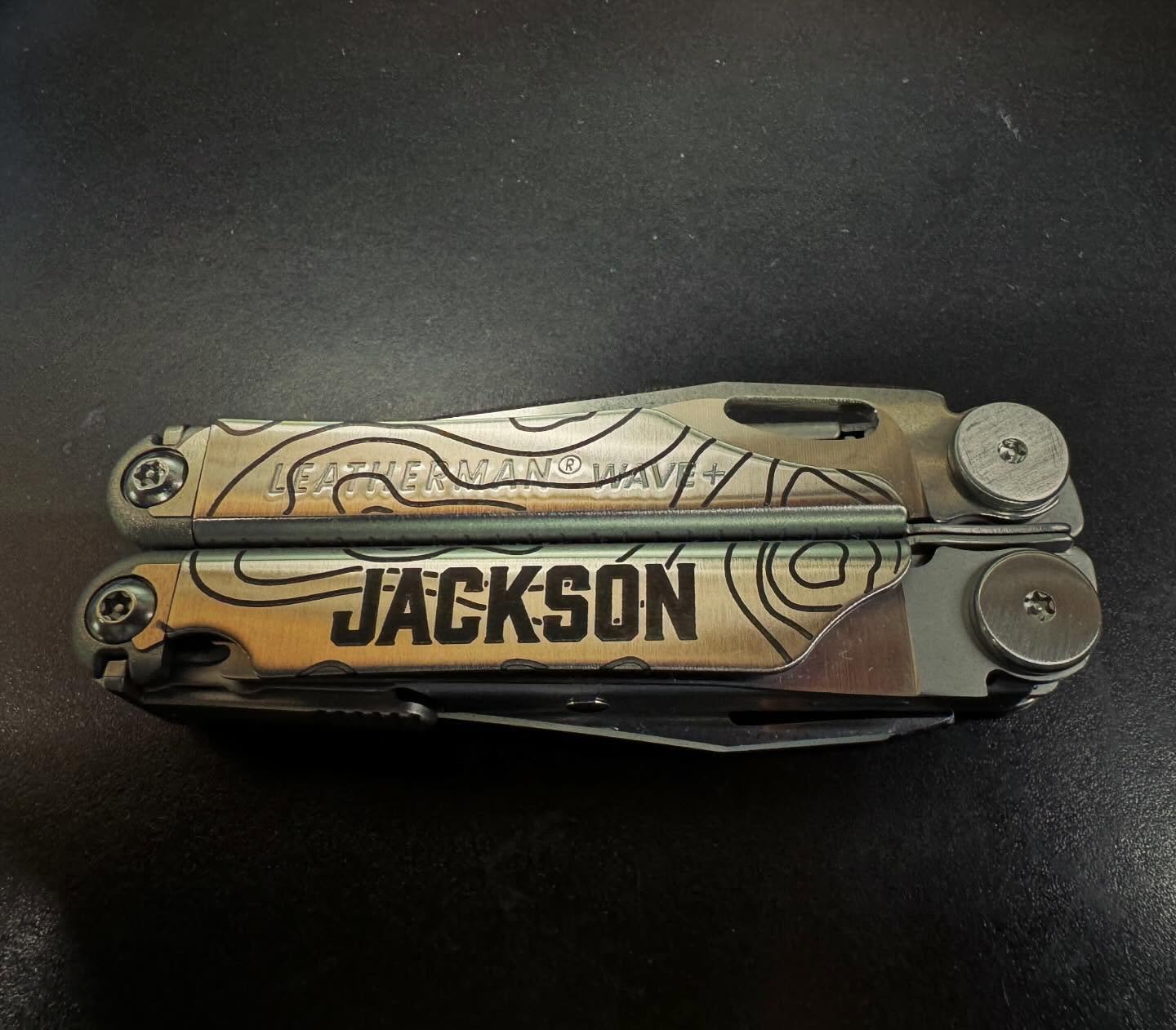 Laser engraved my son&rsquo;s upcoming birthday present. 😃&thinsp; Hopefully he won&rsquo;t lose it. 🤞🏻 (or cut himself) 😄
&thinsp;
#xtool #xtoolp2 #laser #laserengraving #leatherman #leathermanwaveplus