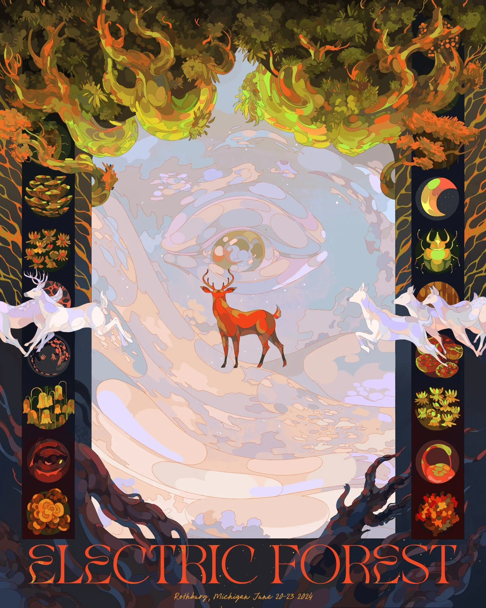   Electric Forest Poster, Commercial, 2024   Official collectors poster for the music festival. AD AEG 