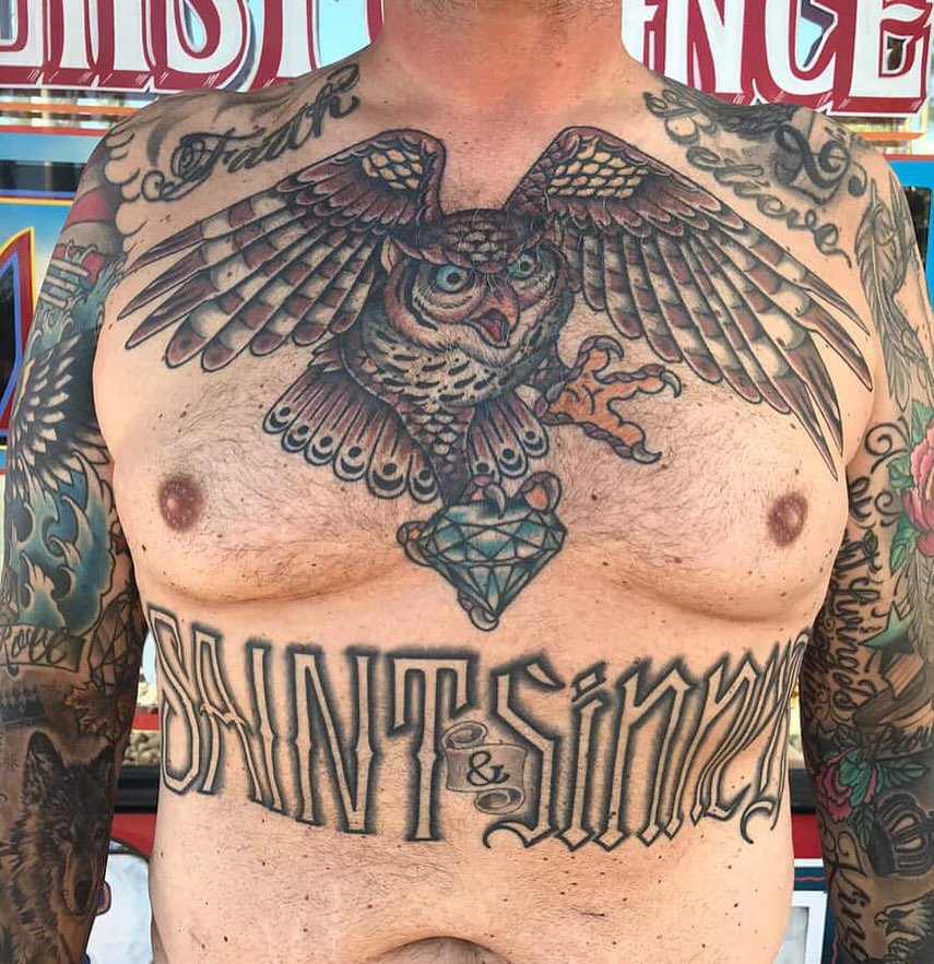 Owl chest piece done by Joey Anderson 🦉

For appointments, please DM @joeyanderson_tattoo directly! 

#walkinswelcome #joeyandersontattoos 

.
.
.
.
#lastchancetattoo #lasvegas #lasvegastattooers #lasvegastattooartist #lasvegastattooshop #lasvegaslo