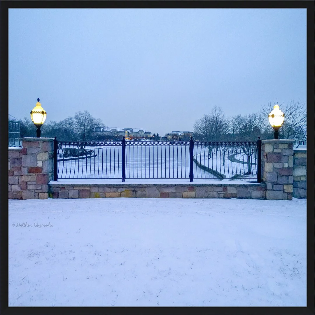 A Cold, Snowy Evening at Robbinsville Town Center