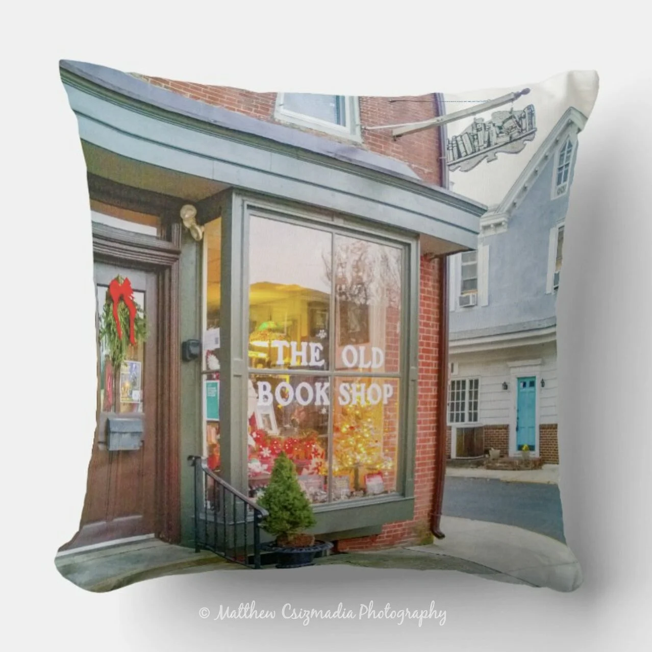OldBookshopOfBordentownThrowPillowWM.jpg