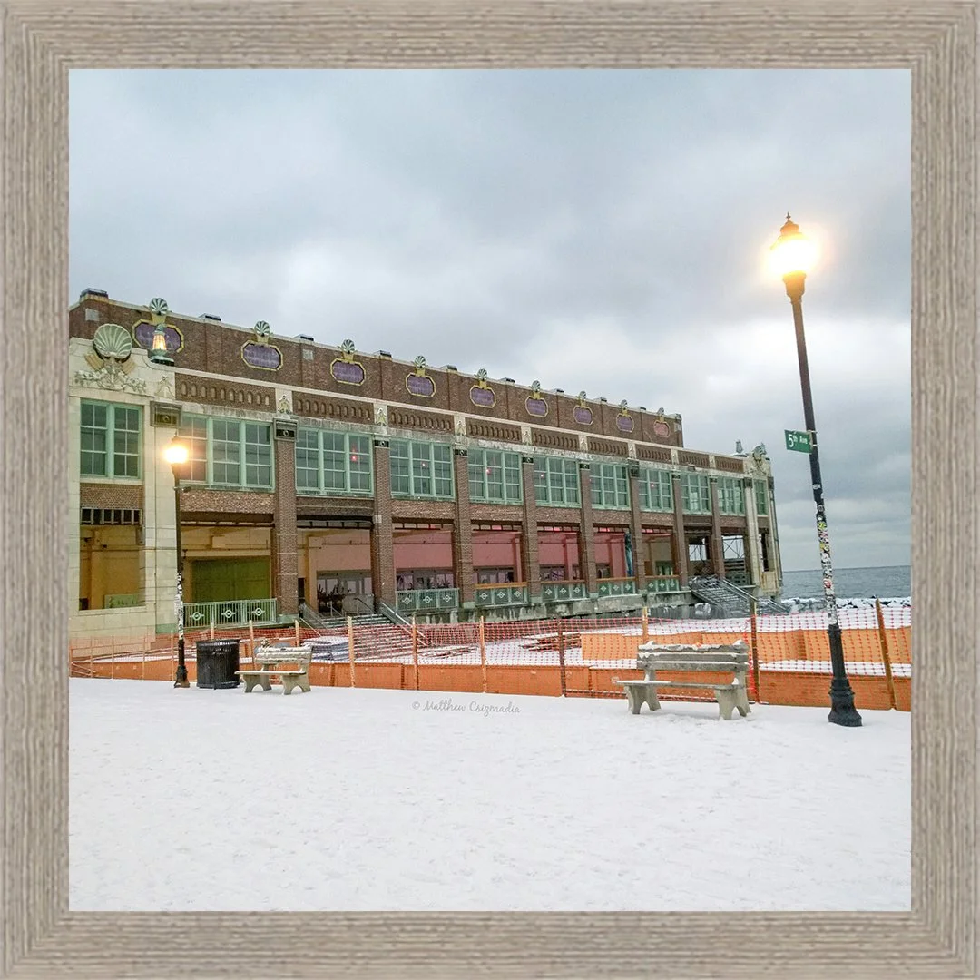 Sauntering Through the Snow Alongside Convention Hall