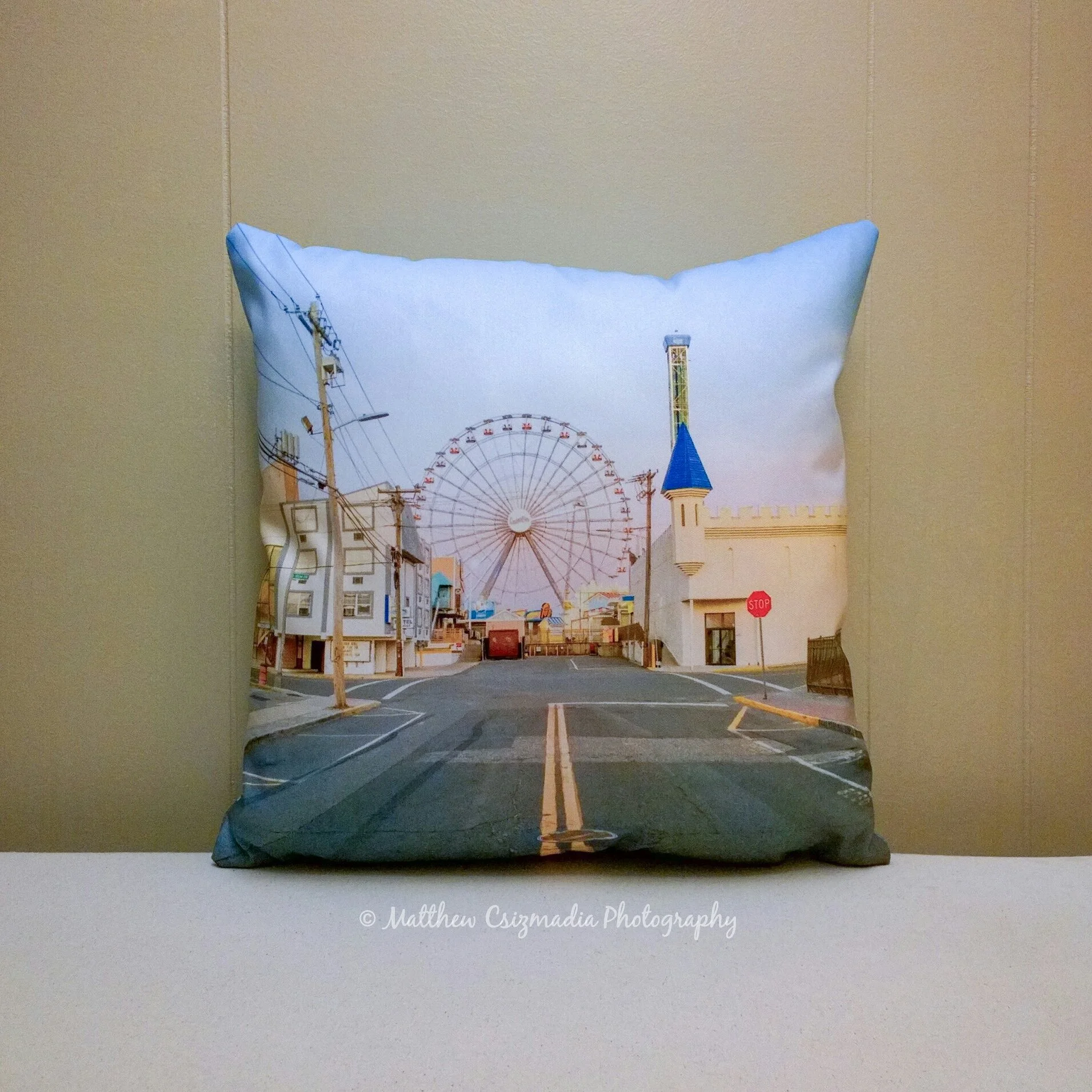 SeasideHeightsFerrisWheelBeforeCrowdedStreetsThrowPillowWM.jpg