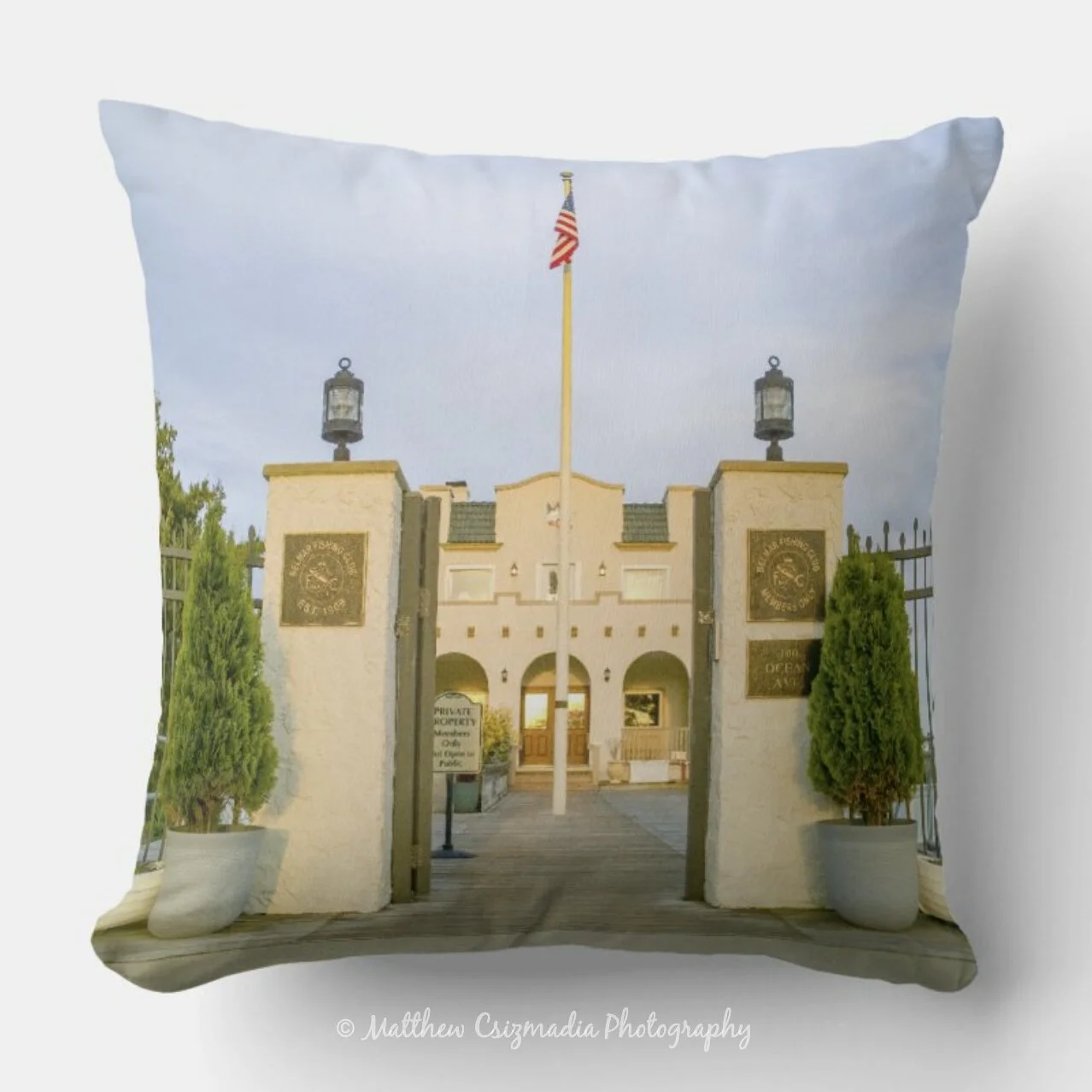 HistoricBelmarFishingClubEntranceThrowPillowWM.jpg