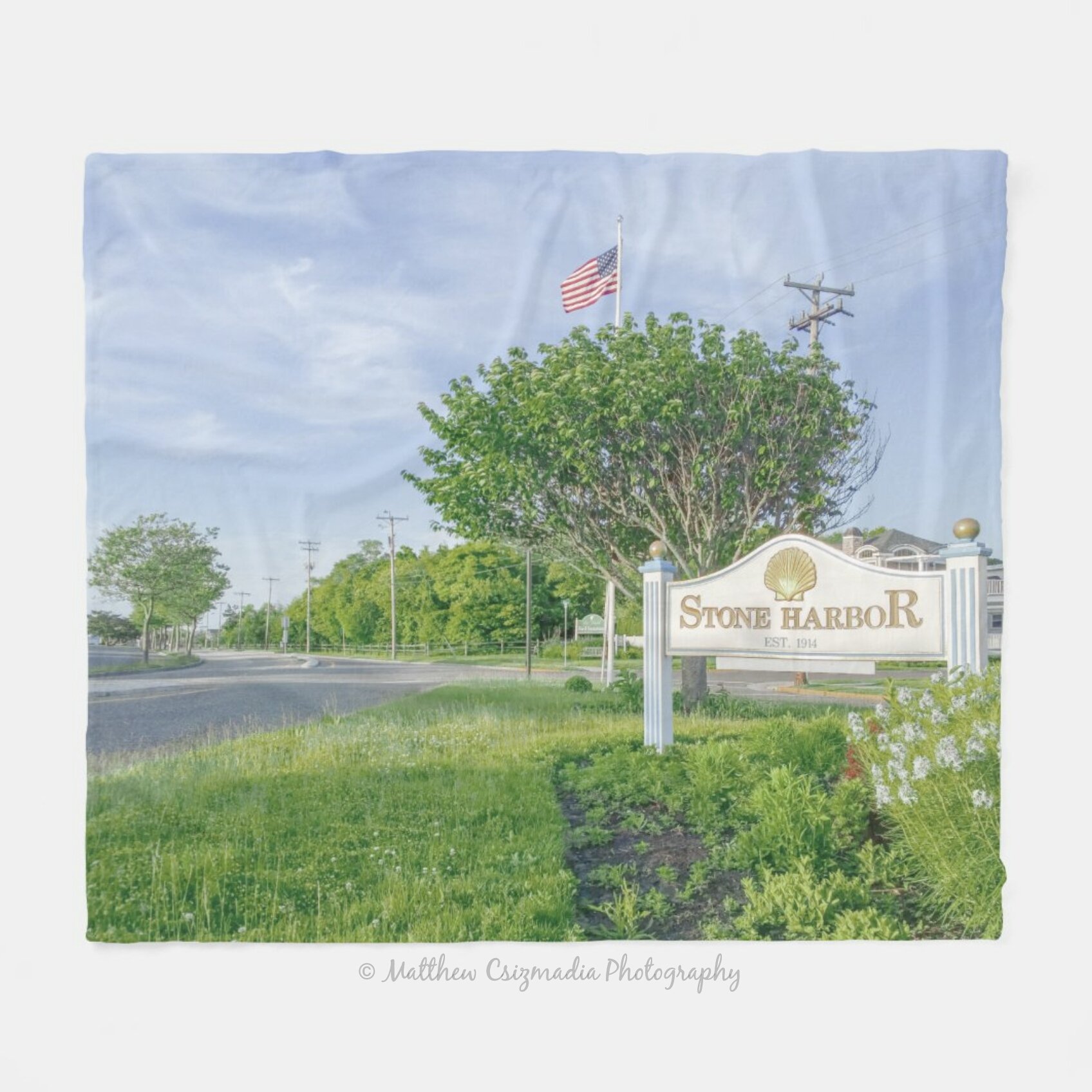 WelcomeToStoneHarborSignFleeceBlanketWM.jpg
