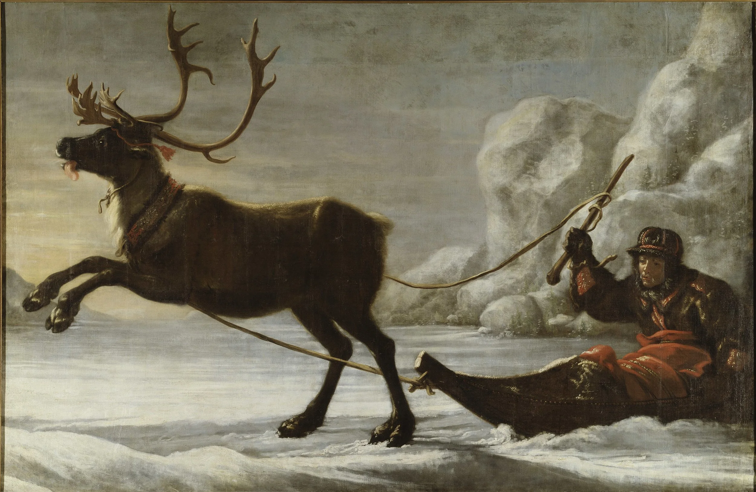 David Klöcker Ehrenstrahl, Reindeer with a sledge, 1671, Nationalmuseum.jpg