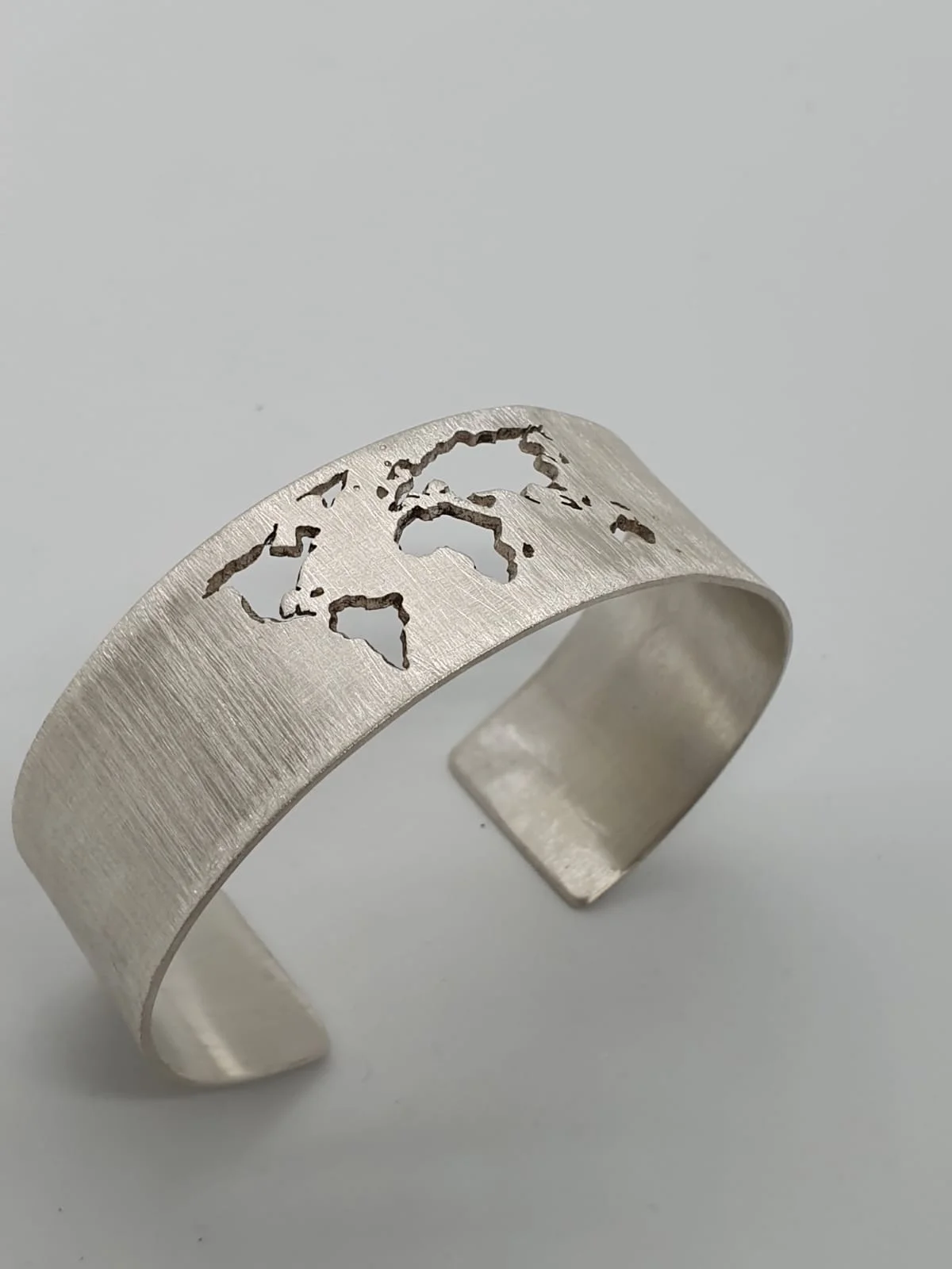 Braçalet Maxi Mapamundi de plata