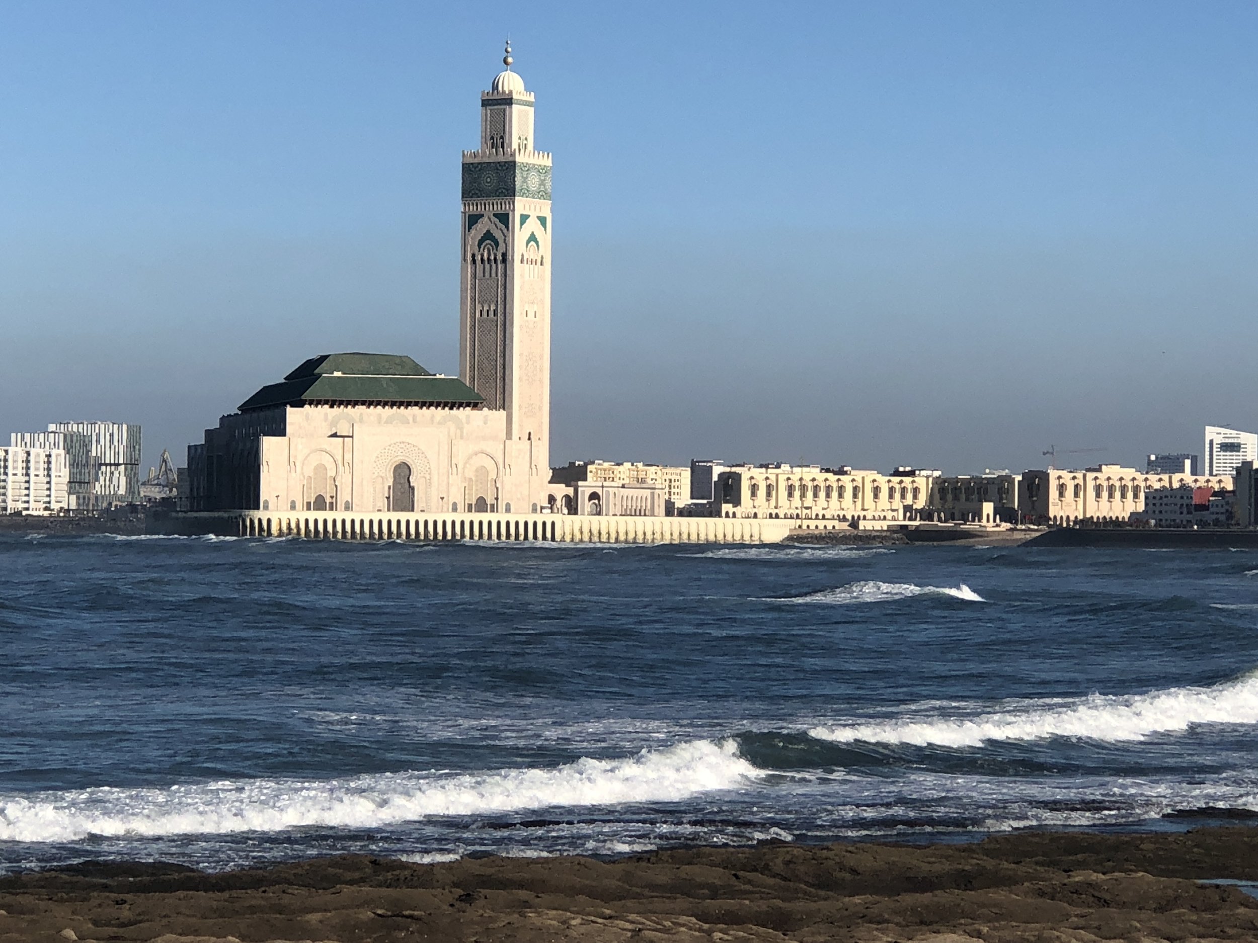  Hassan II Mosque, seen from El Hank, Casablanca. 