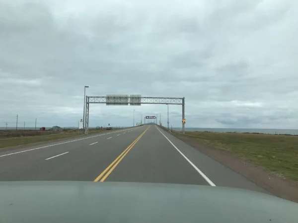 Driving onto the Confederation Bridge