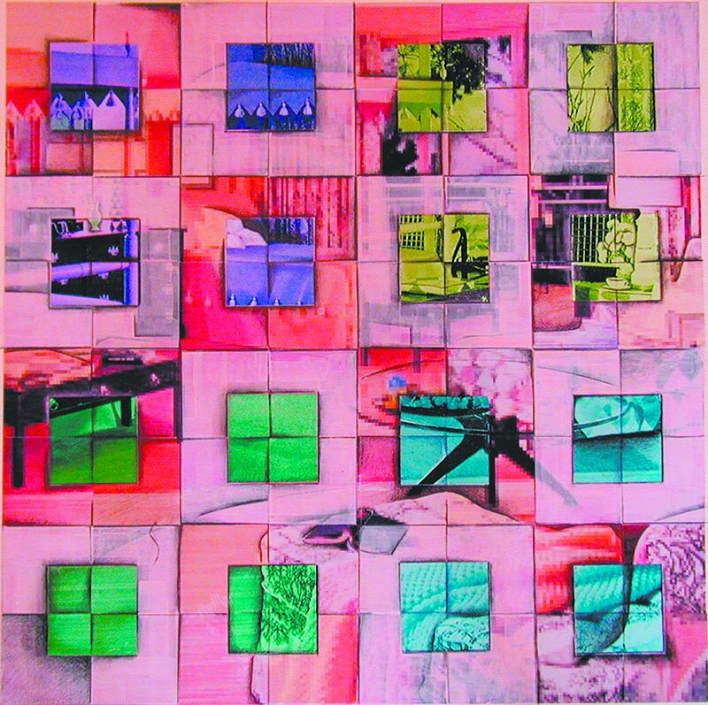 10.  SQUARES ROOM | 24" x 24" | Mixed Media on Board