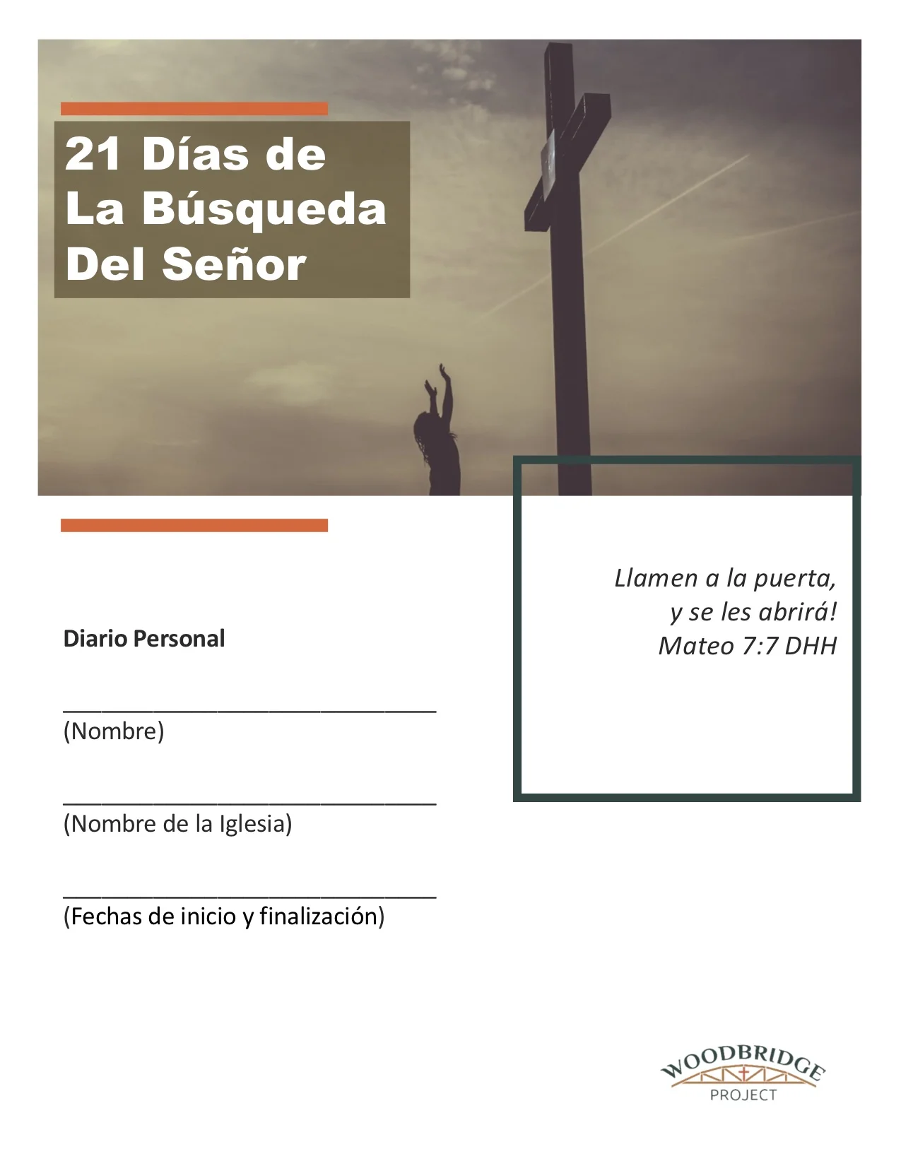 Arriba: Portada del Diario interactivo de 21 Días en Inglés