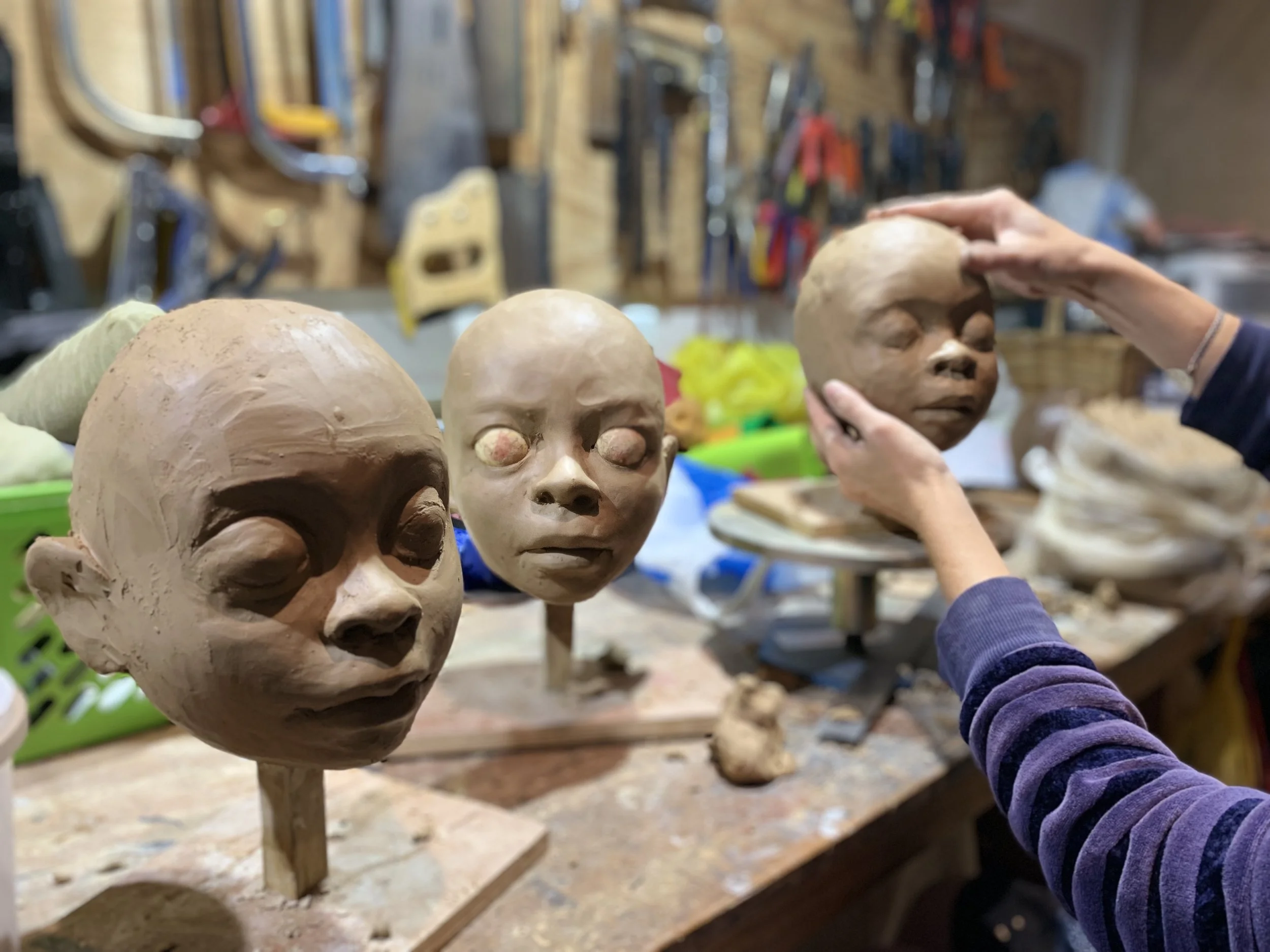 Sculpting heads for the Origins Puppets