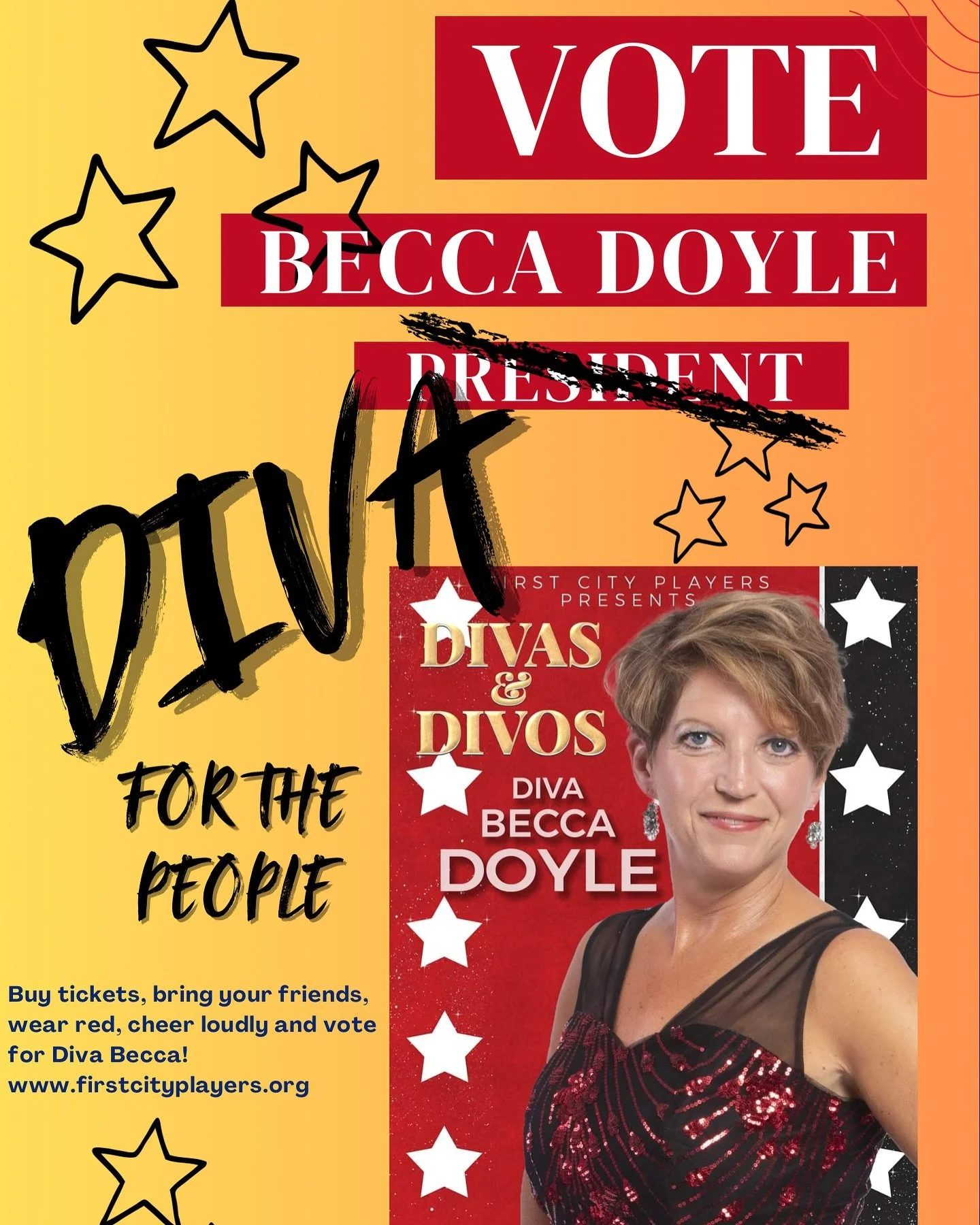 WE LOVE ALL THE DIVAS AND DIVOS! ❤️⁣
⁣
But you know, picking one is part of the fun! And this year, Diva Becca is our gal! ⁣
⁣
Join in the fun and festivities to raise funds for @1stcityplayers on September 20 &amp; 21 💃🏻🕺⁣
⁣
(And before you come 