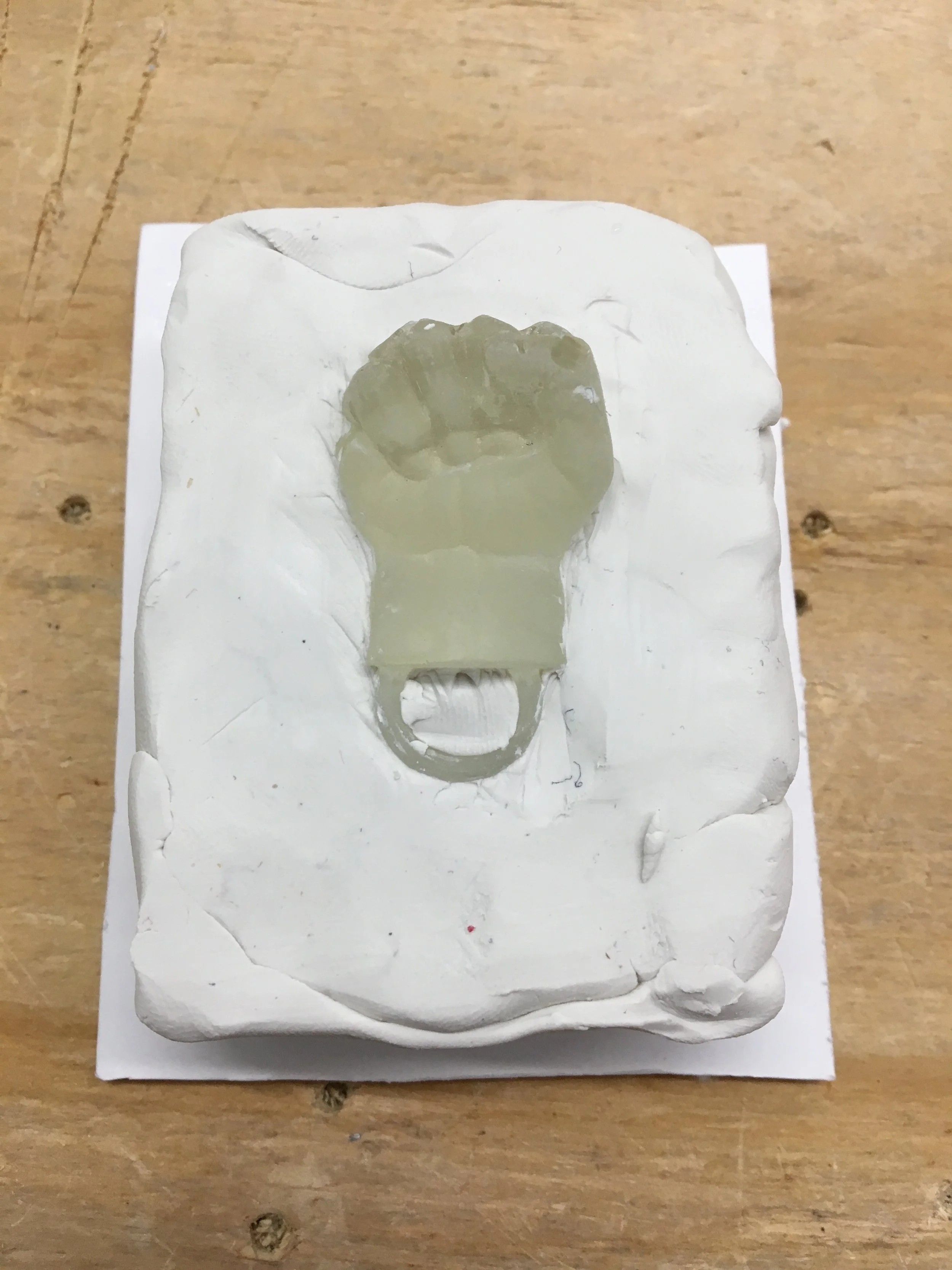  A little sanding and ready to be molded into the clay.&nbsp; The clay was built up to the desired parting line. 