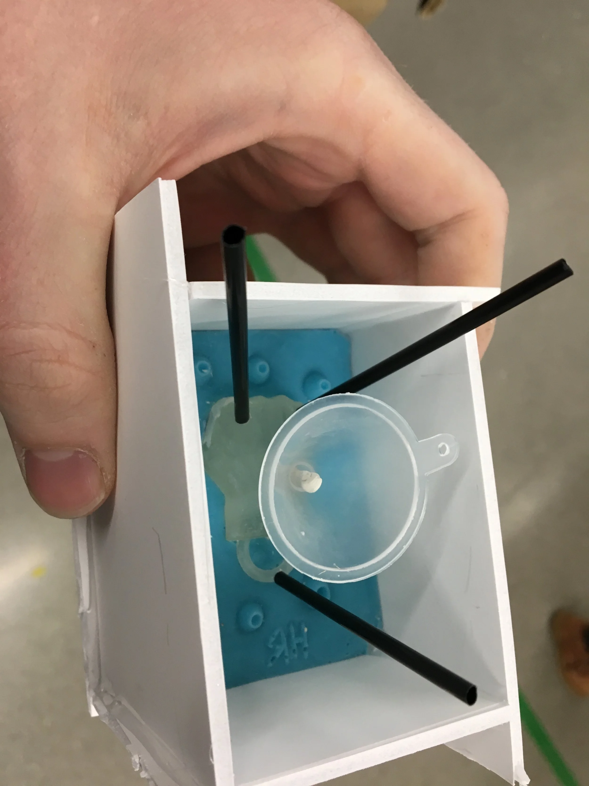  Creating weep holes and pour spout 