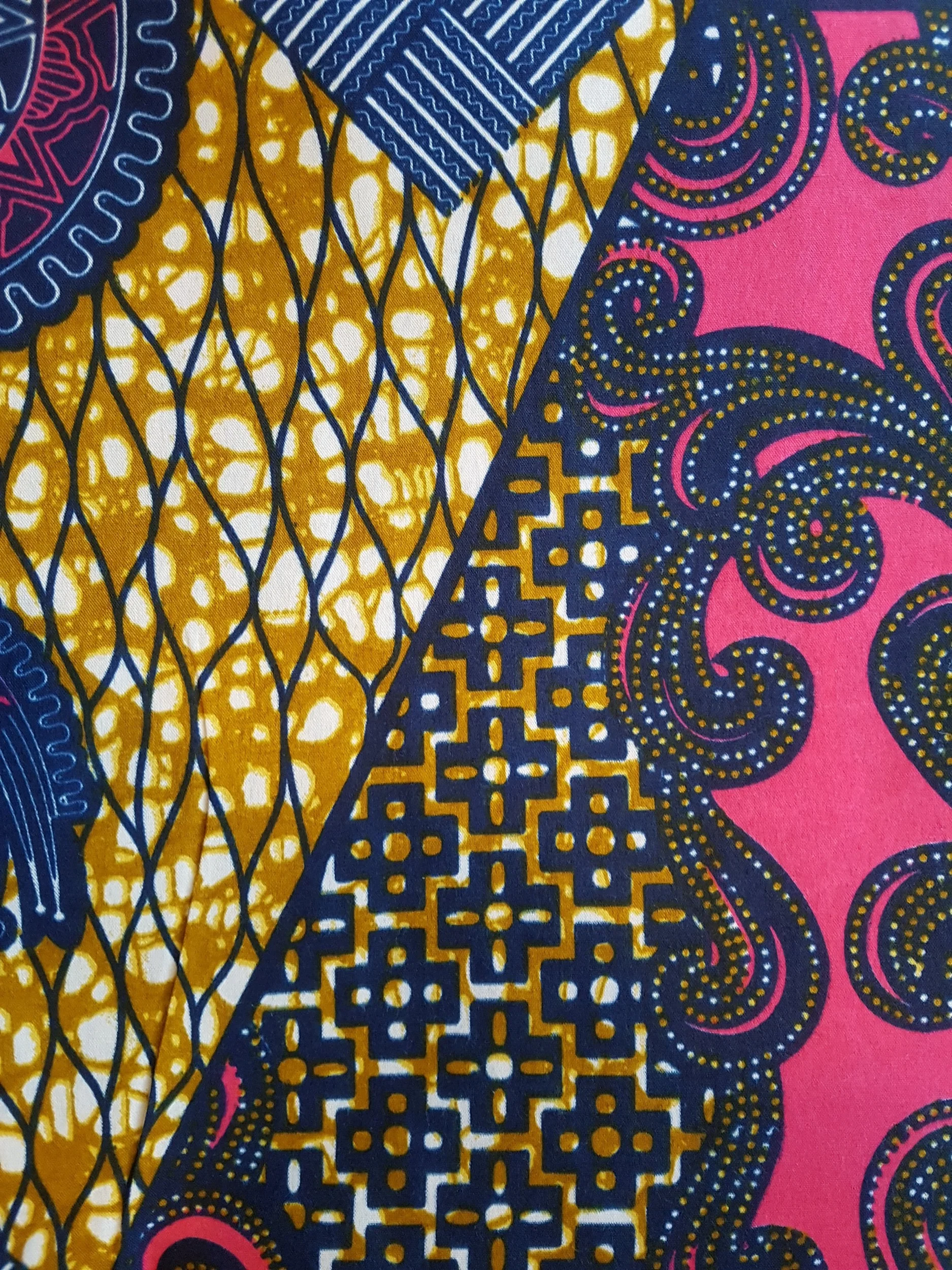 Pink, blue & yellow collage