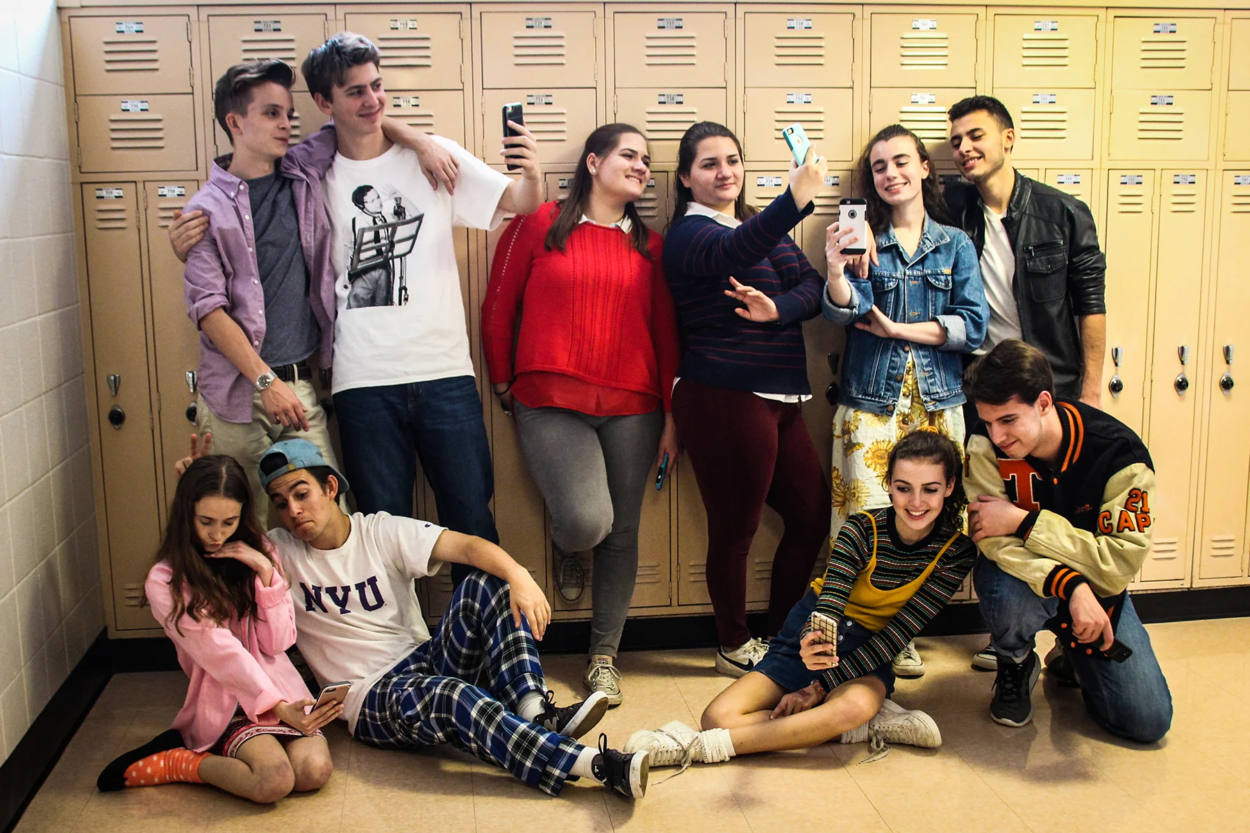 From the cast of “Fake News!” (Top, left to right:) Luc Gervais, Kai Marrelli, Anne Lundvall, Lauren Lundvall, Emma Powell, Yan Oliveira, (bottom, left to right:) Haley Aldrich, Jesse Lanham, Caroline Dayton and Jackson Bauer.