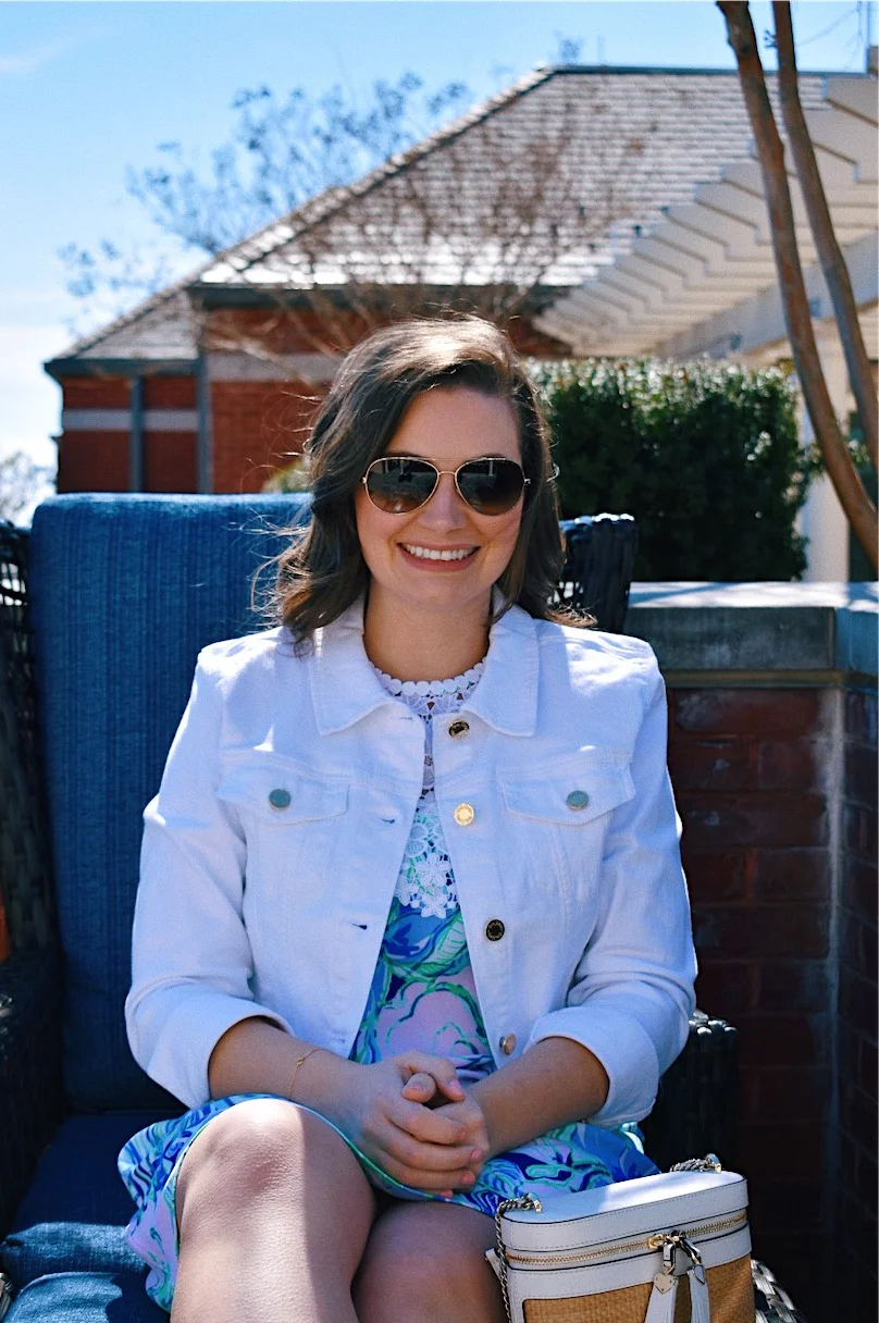 lilly pulitzer white denim jacket