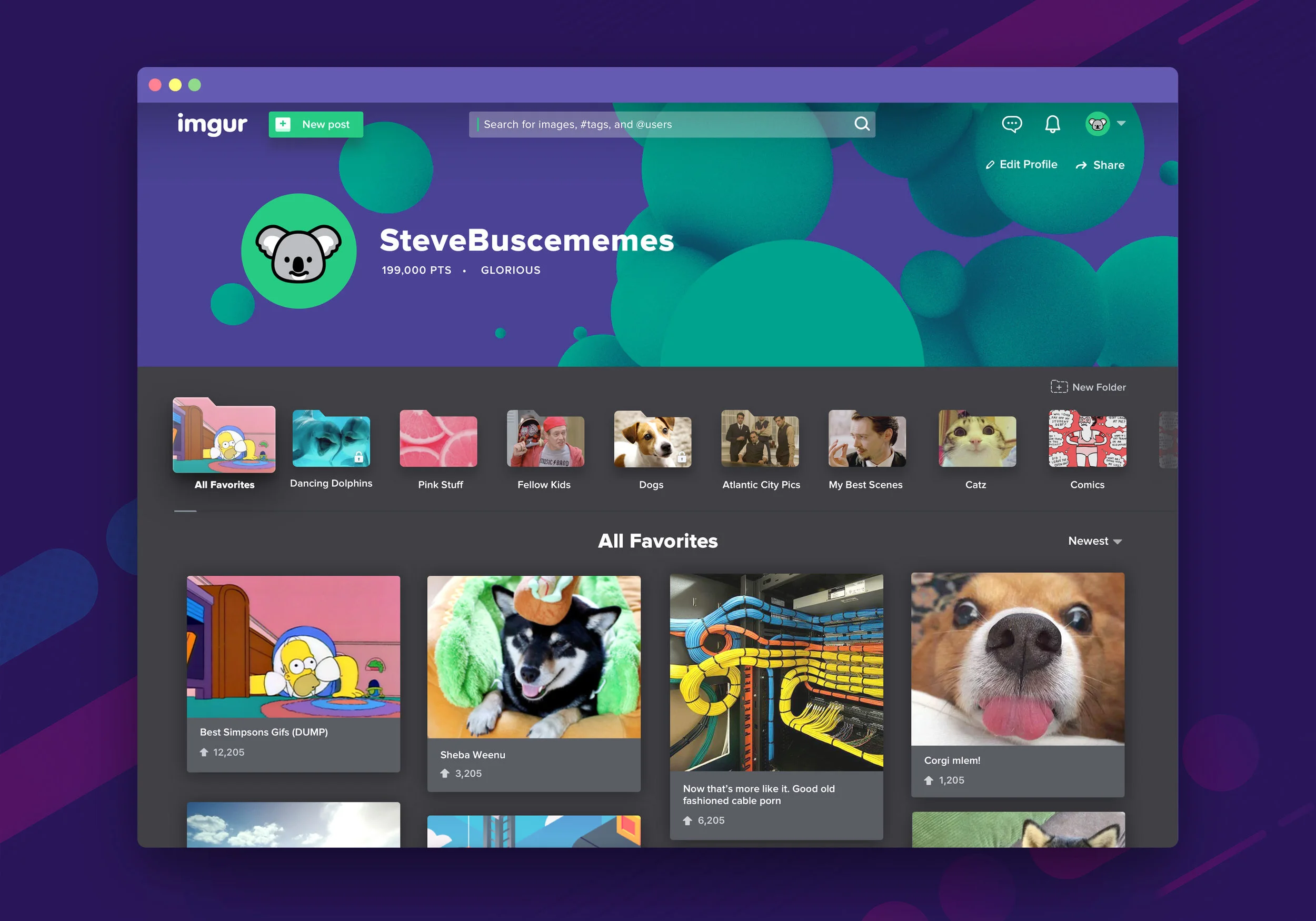 Imgur Profile on Web