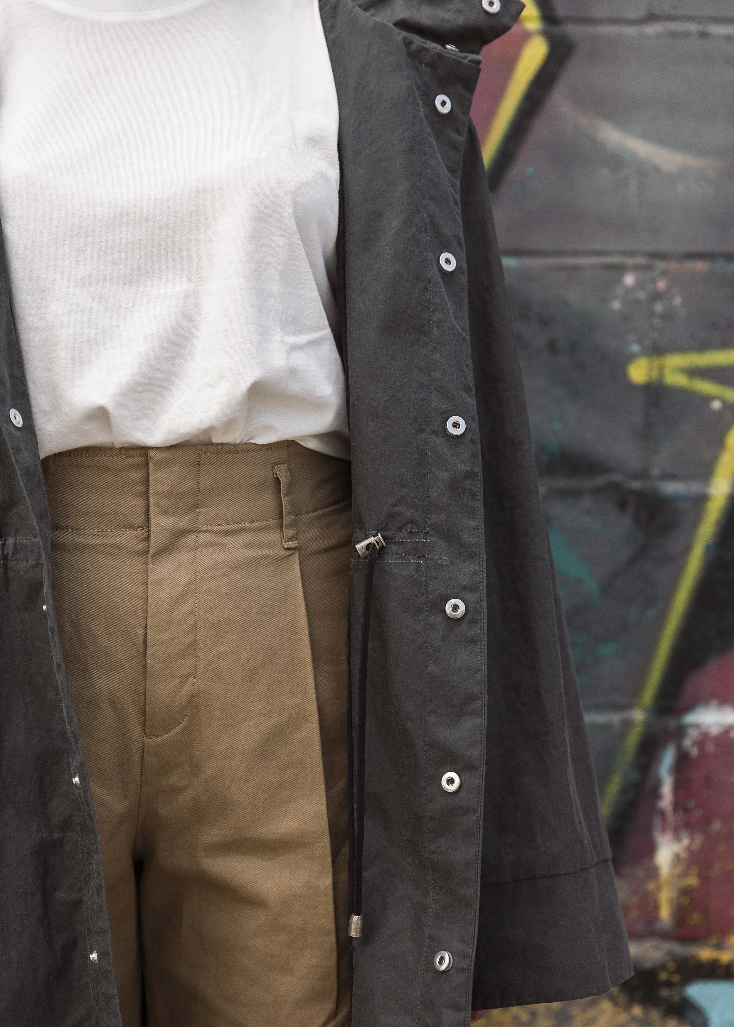 charcoal black waxed cotton raincoat trevor nathan