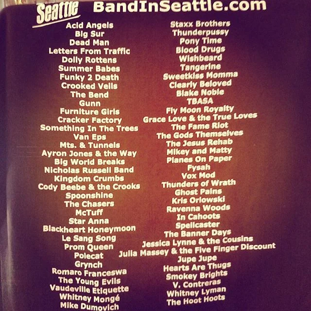 Got our name on a shirt. Tune in to CW11 @ 11pm on Saturday, September 26th to watch our episode on Band In Seattle! #televisiondebut #countdown2015 #bandinseattle #cwseattle #cw11