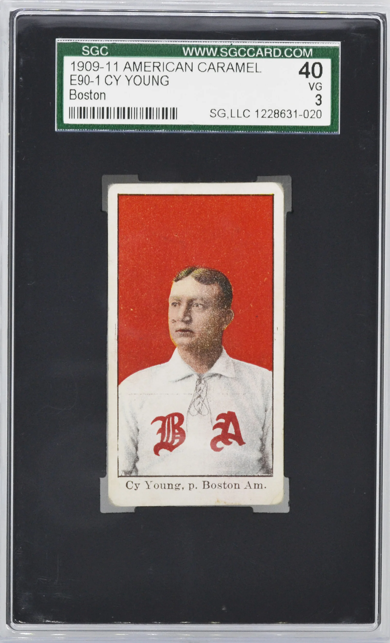 1909-11 American Caramel Cy Young Boston SGC 40 VG 3