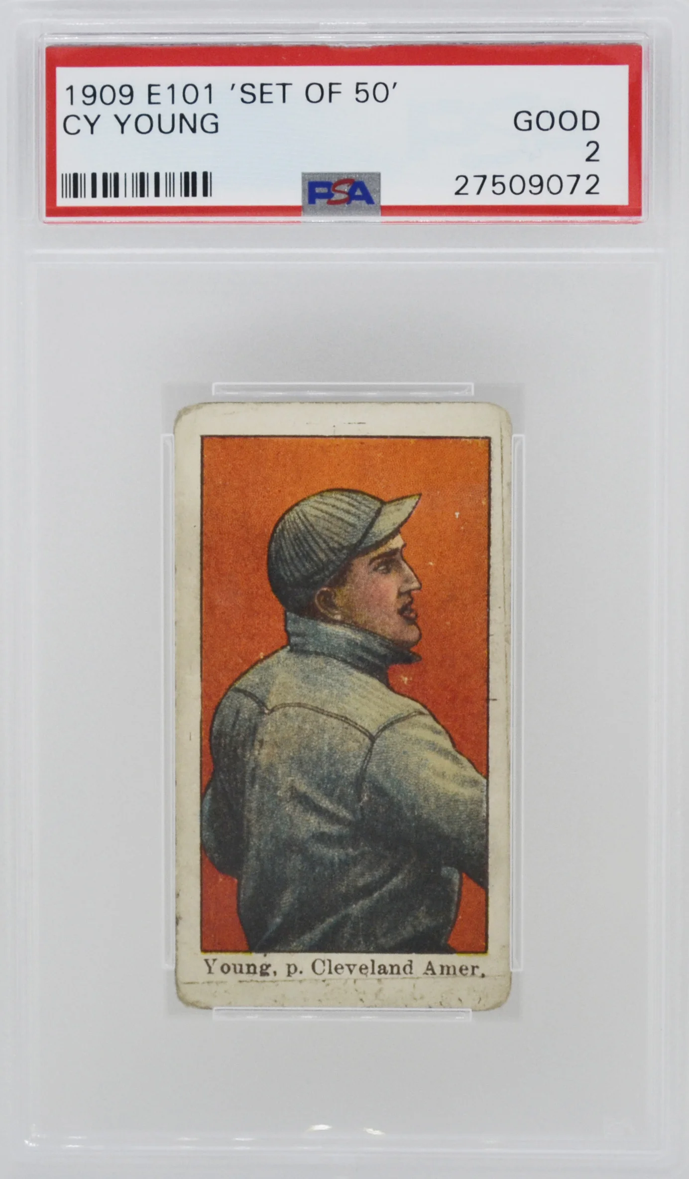1909 E101 Anonymous Set of 50 Cy Young PSA 2 Good