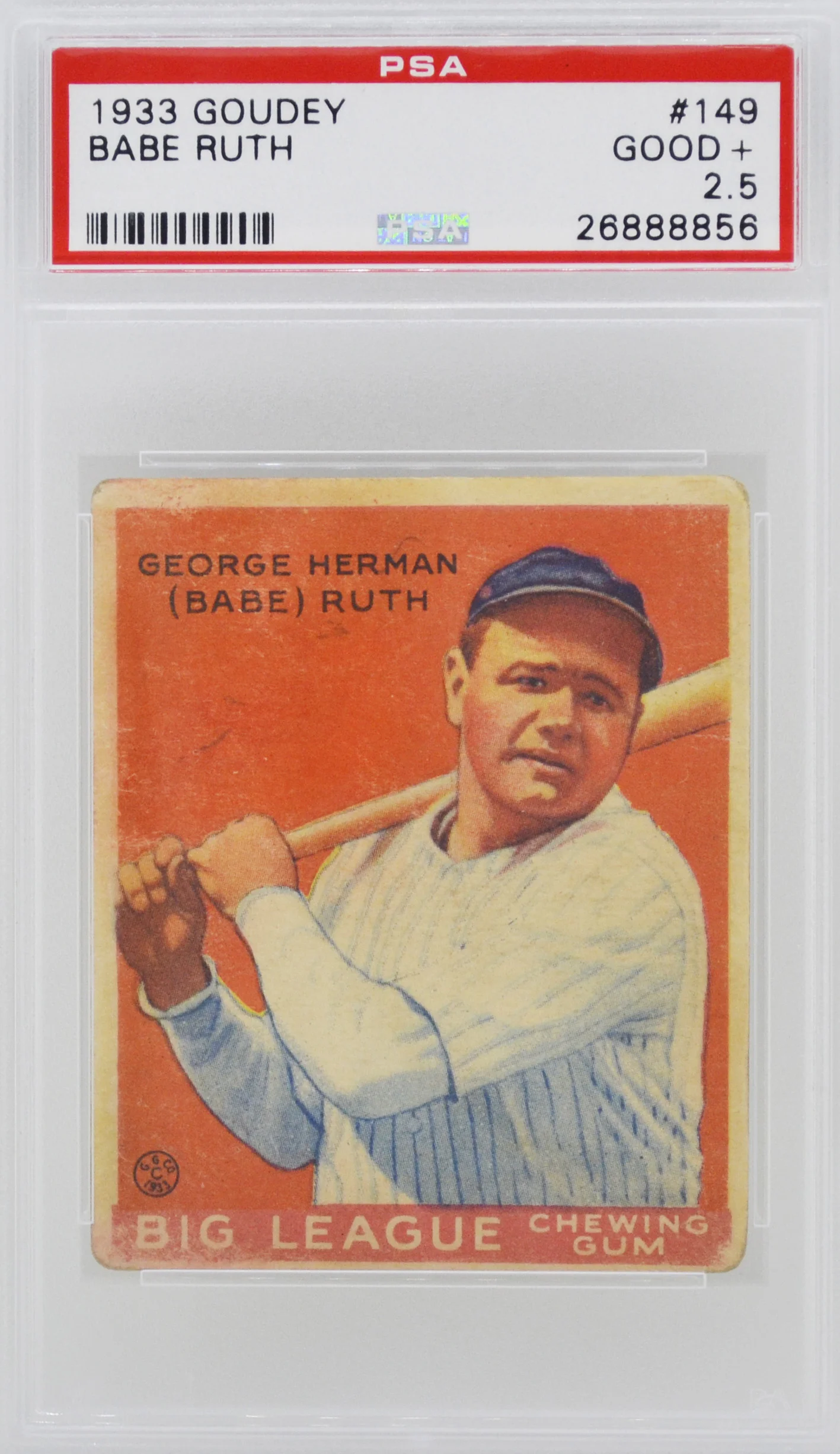 1933 Goudey Babe Ruth #149 PSA 2.5 Good+