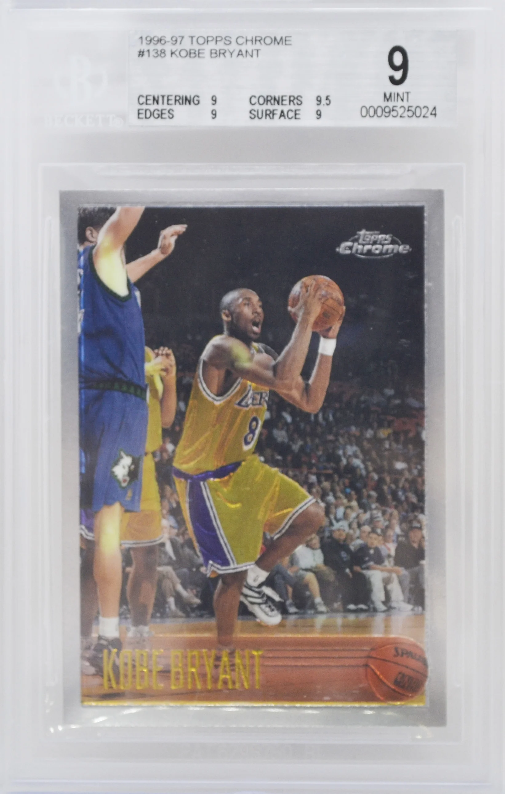 1996 Topps Chrome Kobe Bryant RC BGS 9 Mint