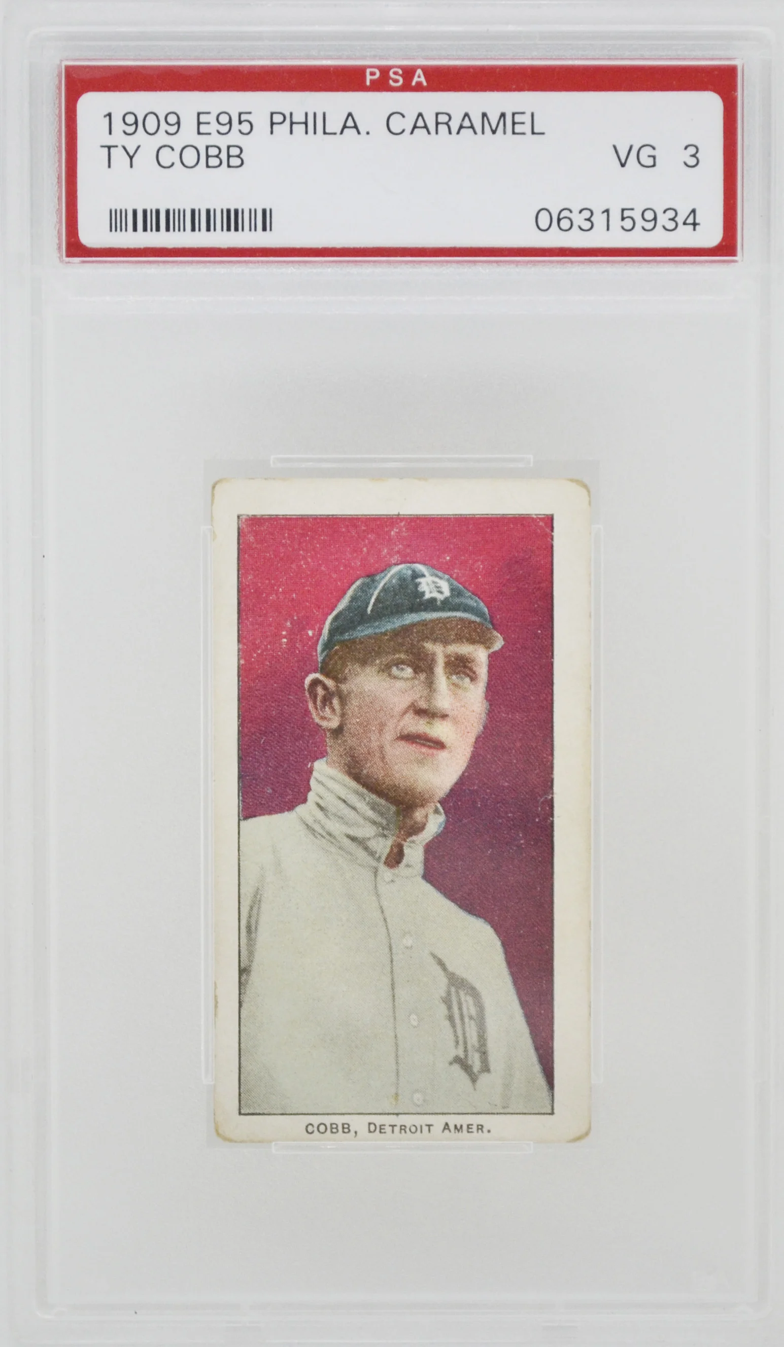 1909 E95 Philadelphia Caramel Ty Cobb PSA 3