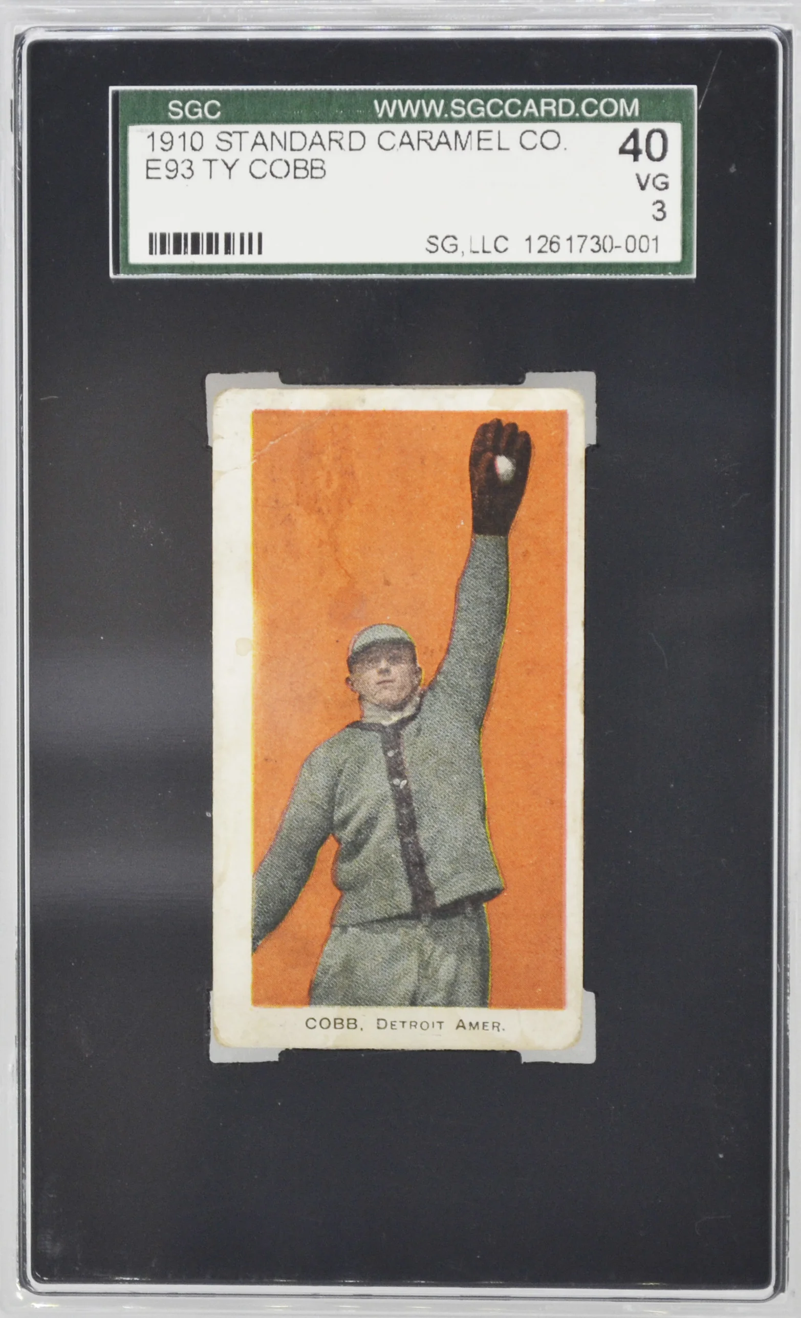 1910 Standard Caramel Ty Cobb E93 SGC 40 VG 3