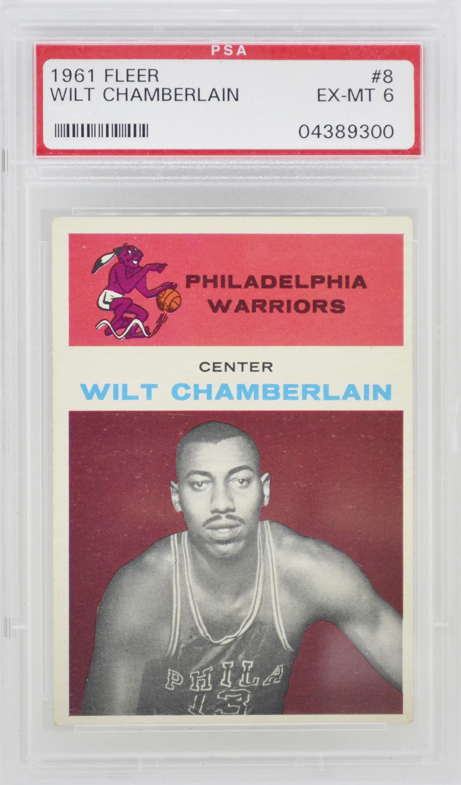 1961 Fleer Wilt Chamberlain RC PSA 6 EX-MT