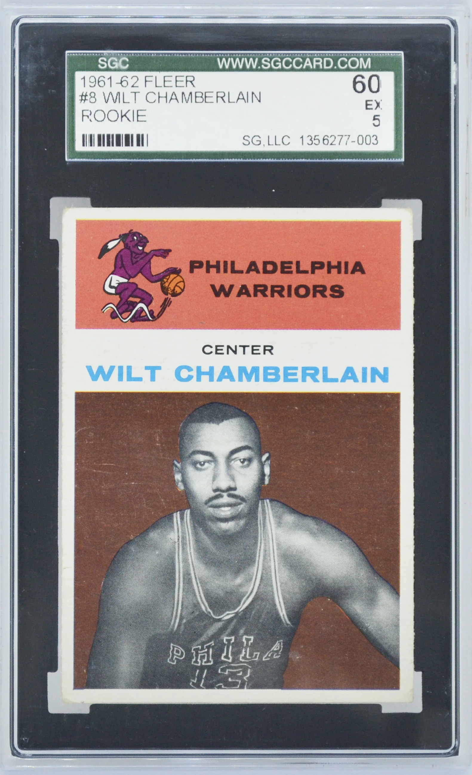 1961 Fleer Wilt Chamberlain RC SGC 60 EX 5