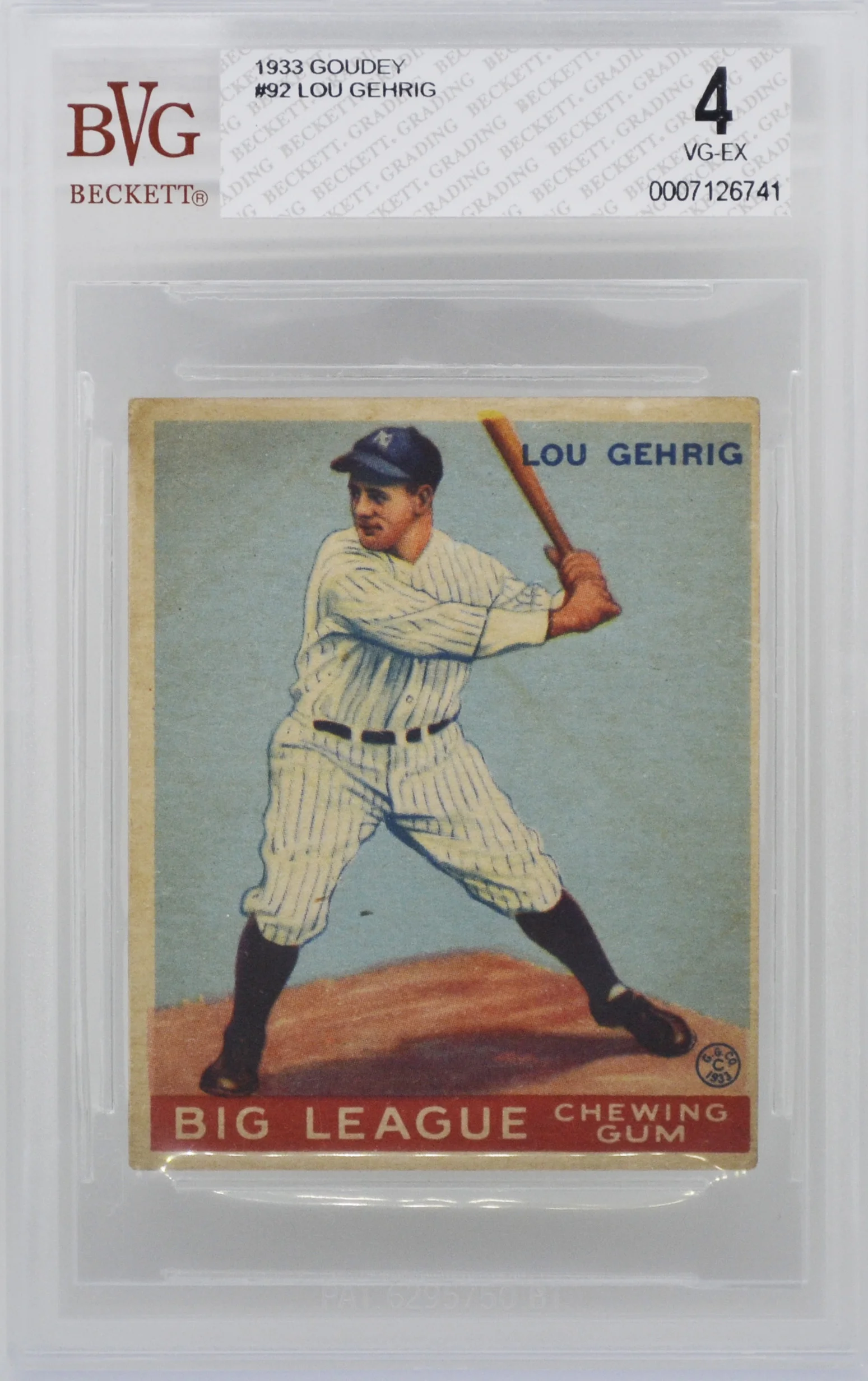 1933 Goudey Lou Gehrig #92 BVG 4