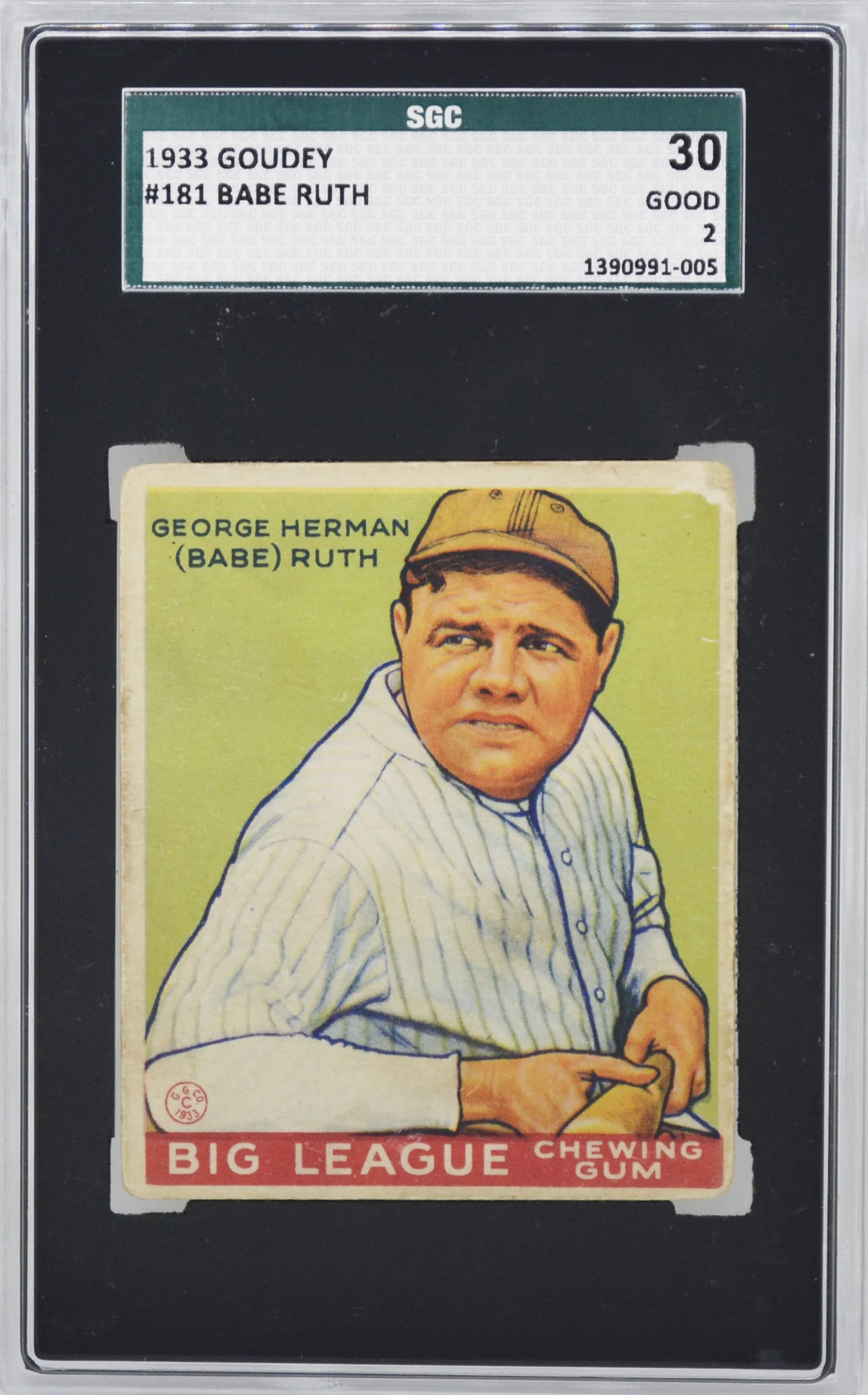 1933 Goudey Babe Ruth #181 SGC 30 GD