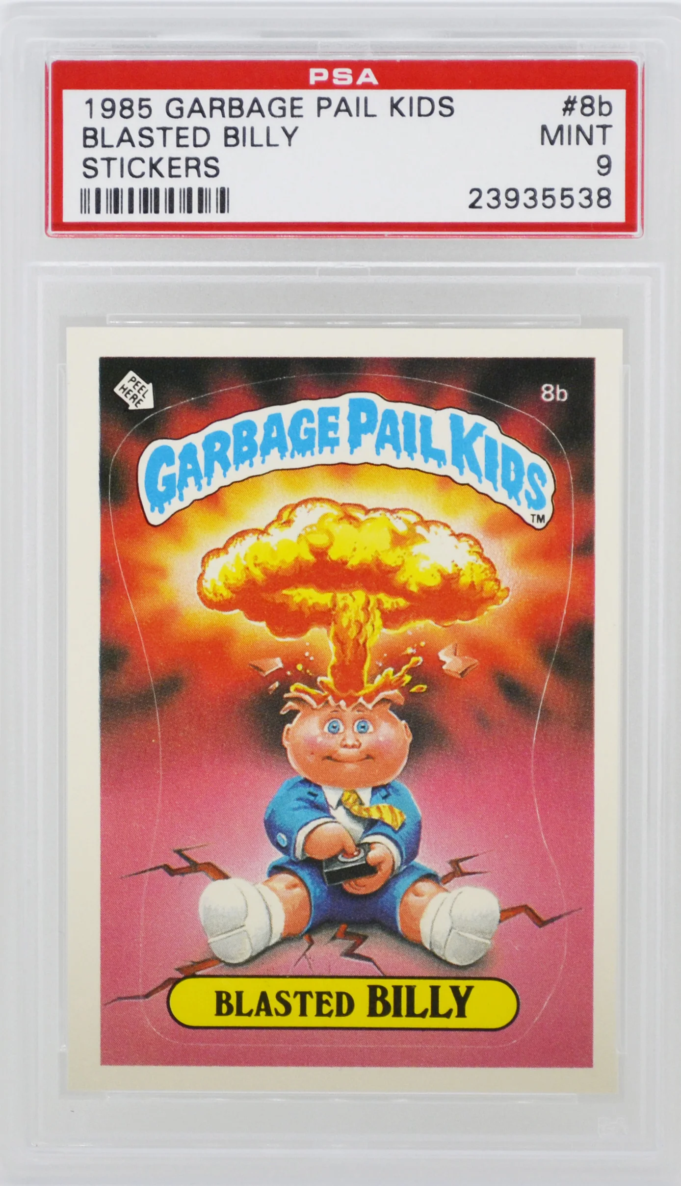 1985 Garbage Pail Kids Blasted Billy 8b PSA 9 Front.jpg