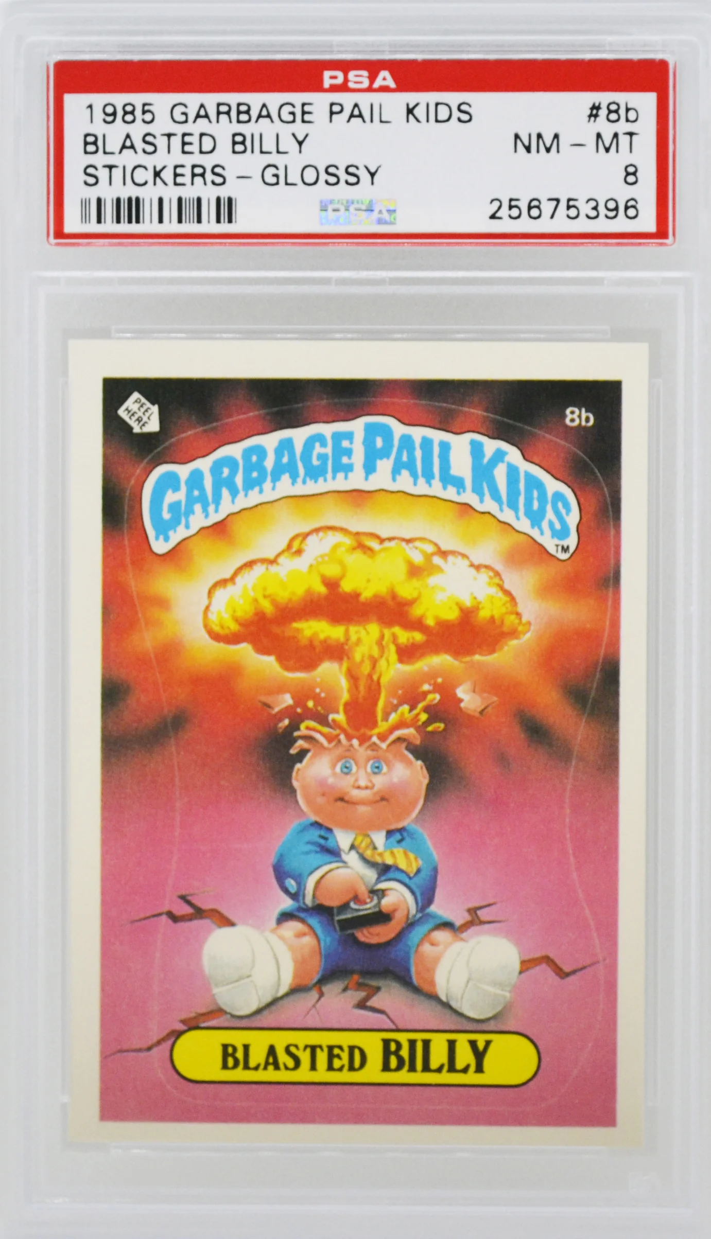 1985 Garbage Pail Kids Blasted Billy Glossy 8b PSA 8 NM-MT