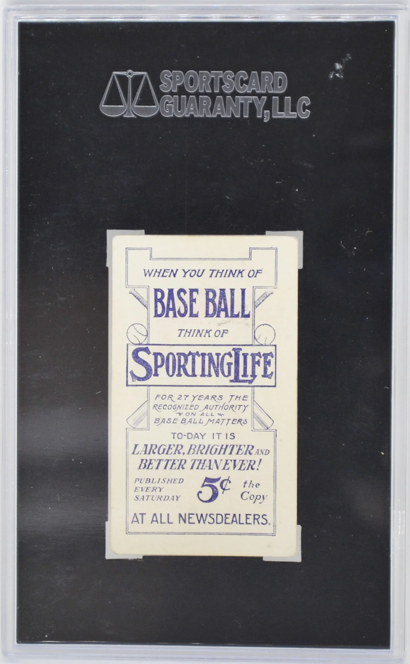 1910-11 Sporting Life M116 Honus Wagner Pastel SGC Back.jpg
