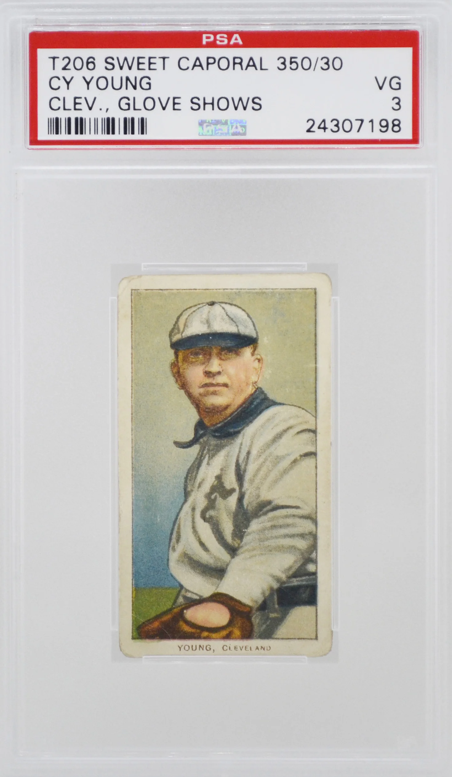 T206 Sweet Caporal Cy Young Glove Shows PSA 3 VG