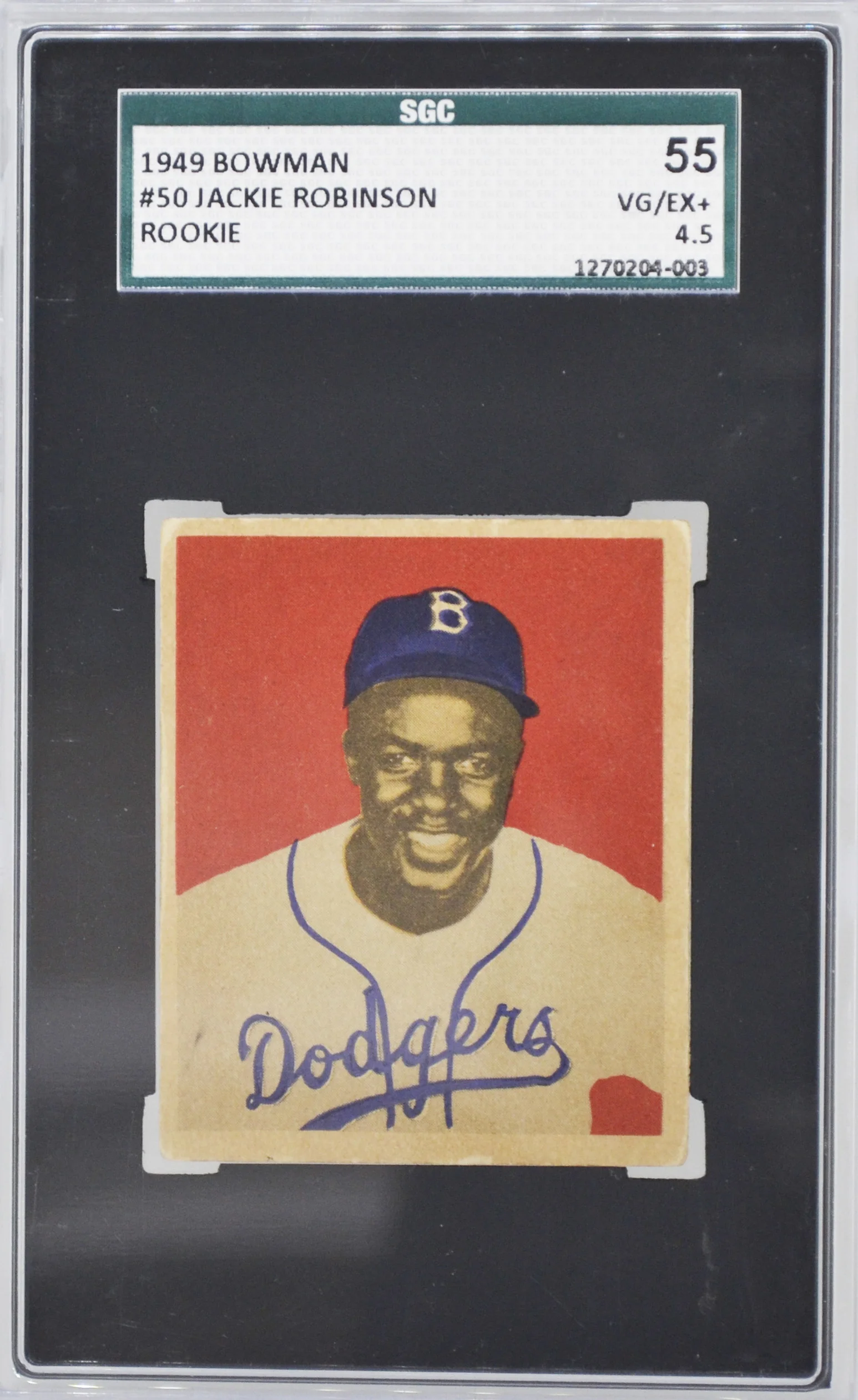 1949 Bowman Jackie Robinson RC SGC 55 VG/EX 4.5+