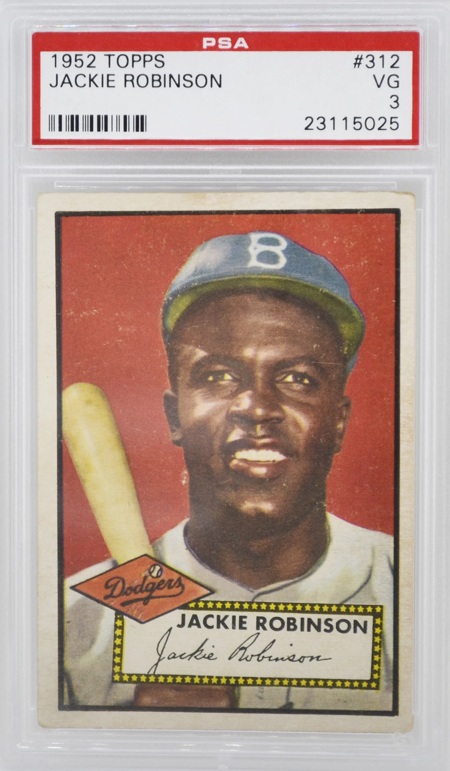 1952 Topps Jackie Robinson RC PSA 3